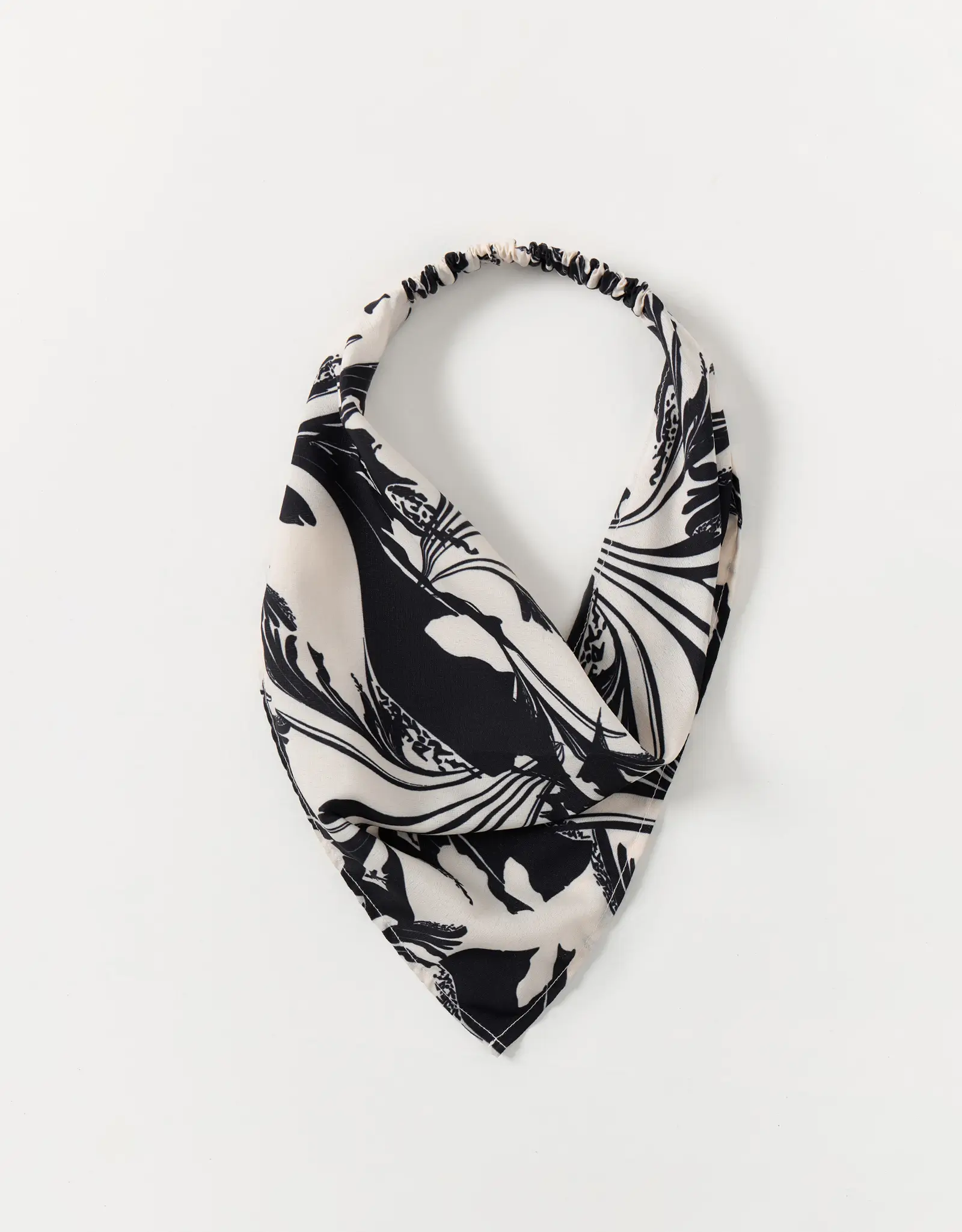 Bandana, 30 cm, elastic band, polyester, milky, Flowers, Kerchief
