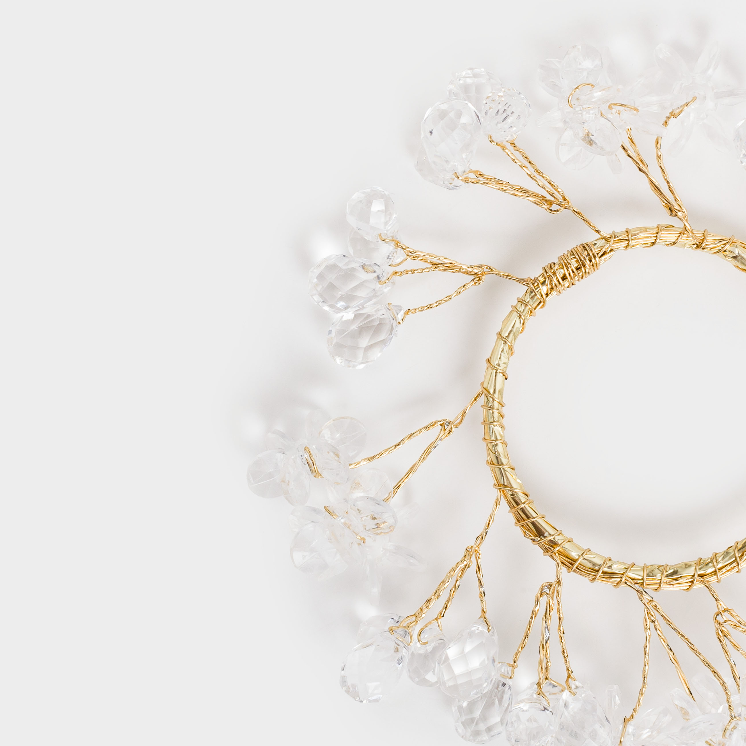 Napkin ring, 5 cm, plastic / acrylic, gold, Crystals, Crystal decor
