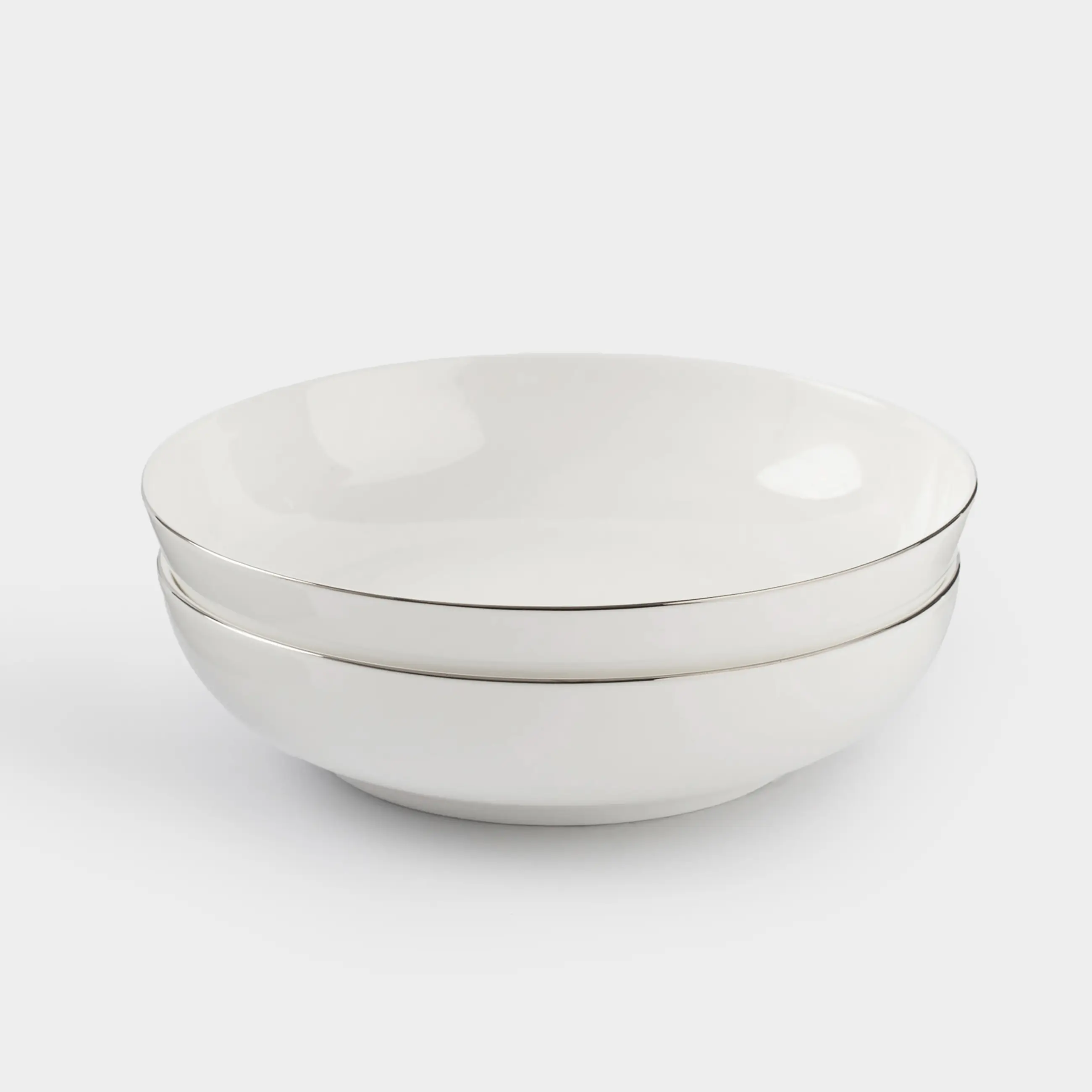 Soup plate, 20x4 cm, 2 pieces, porcelain F, white, Ideal silver