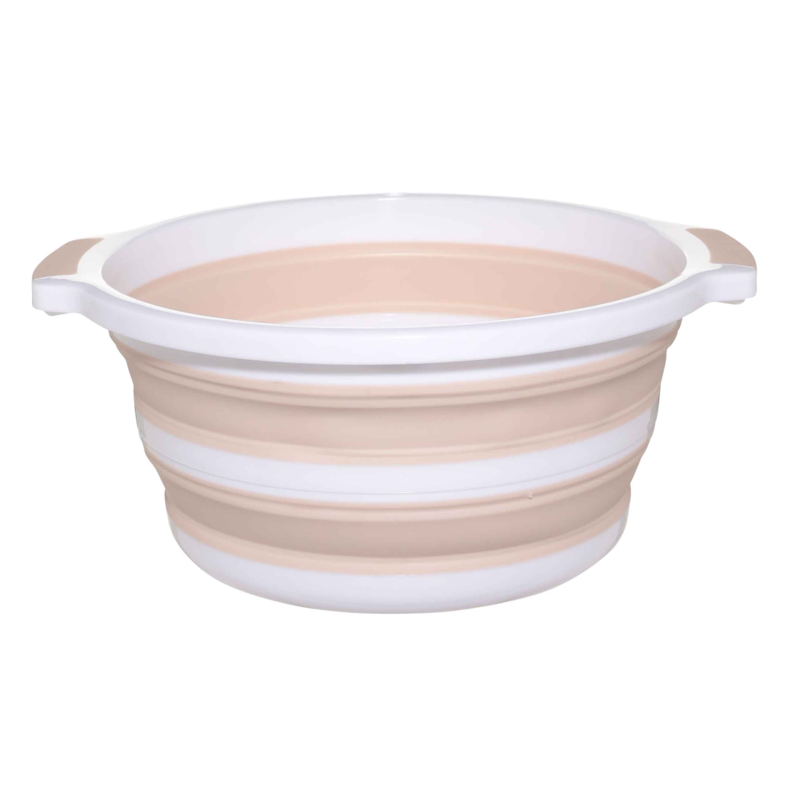 Foldable basin, 22 l, plastic / rubber, beige-pink, Foldaway, image-0
