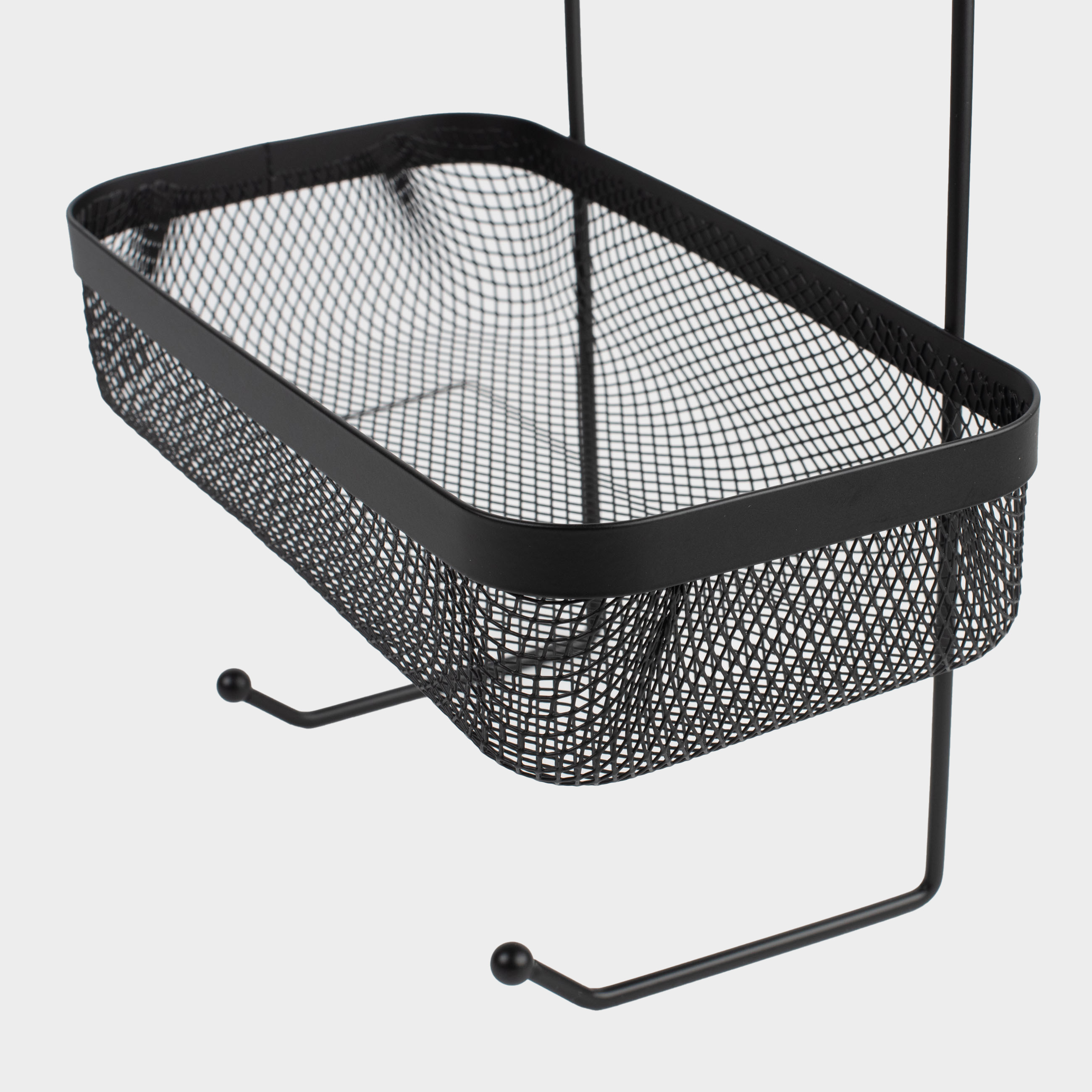 Organizer shelf, 26x13x62cm, 2-tier, metal, rectangular, black, Mesh, Twist black, image-3