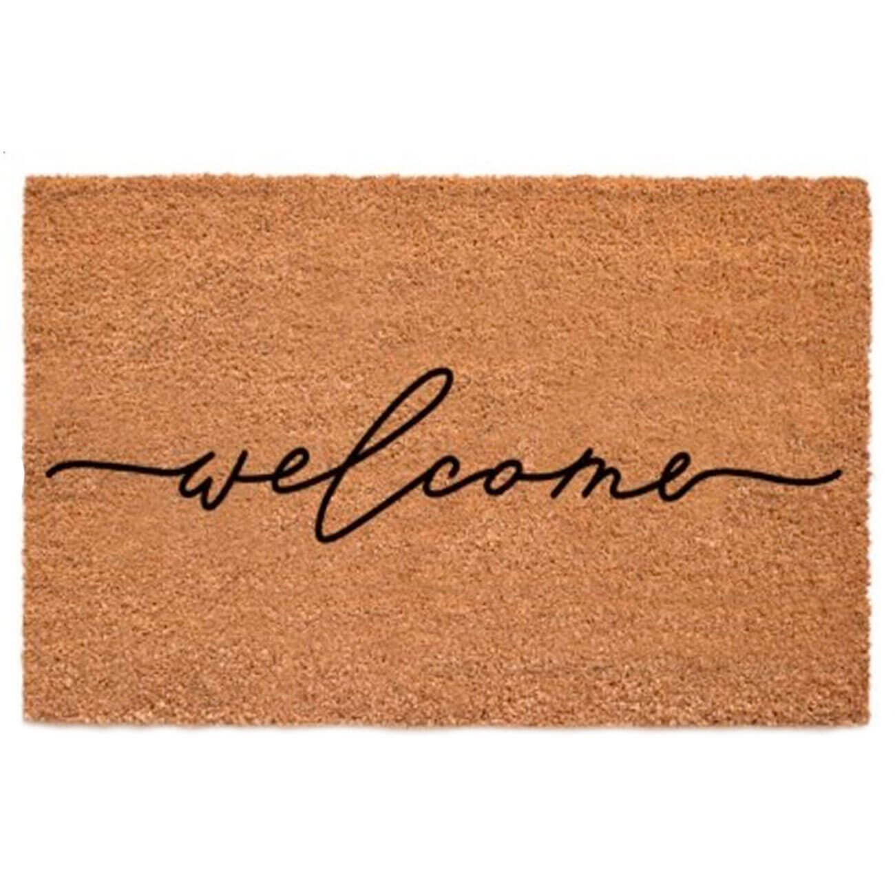 Door mat, 45x75 cm, coconut / pvc, brown, Welcome, Home deco
