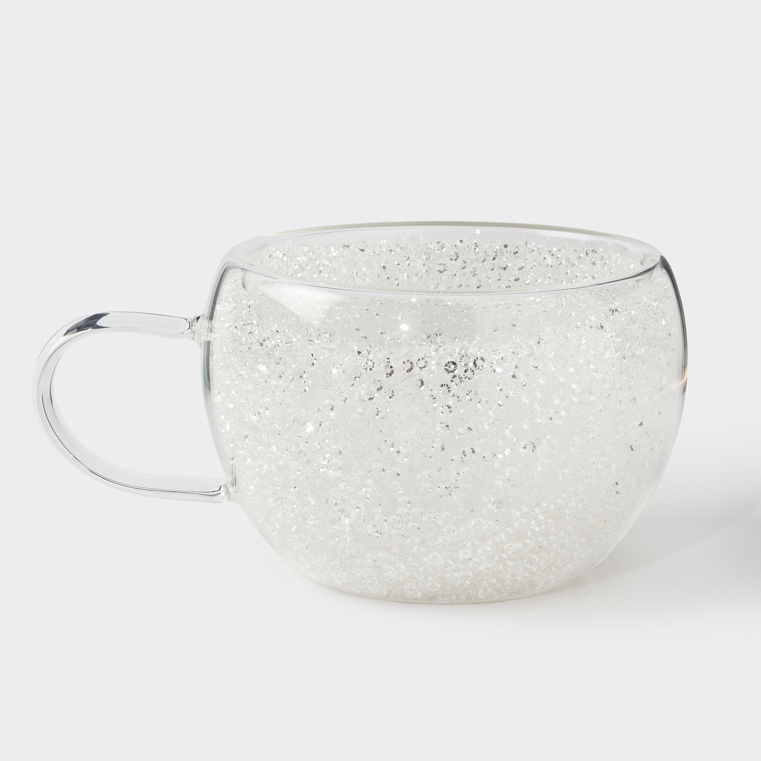 Mug, 270 ml, B glass, with silver crystals inside, Air decor, image-2