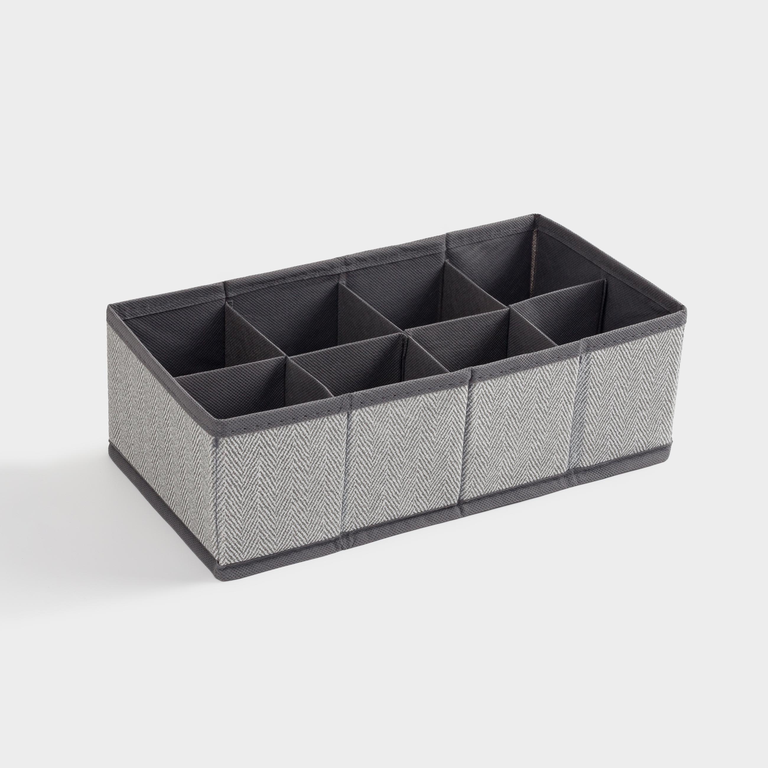 Organizer-divider for drawers, 32x16 cm, 8 units, textile, gray, Pedant new, image-0