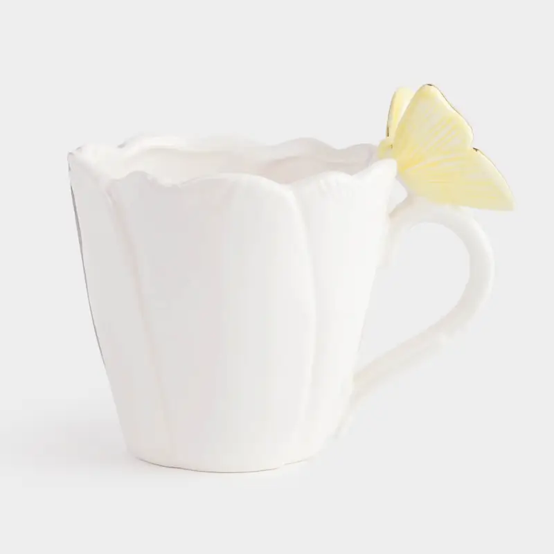 Mug, 420 ml, ceramic, milky, Butterfly, Butterfly