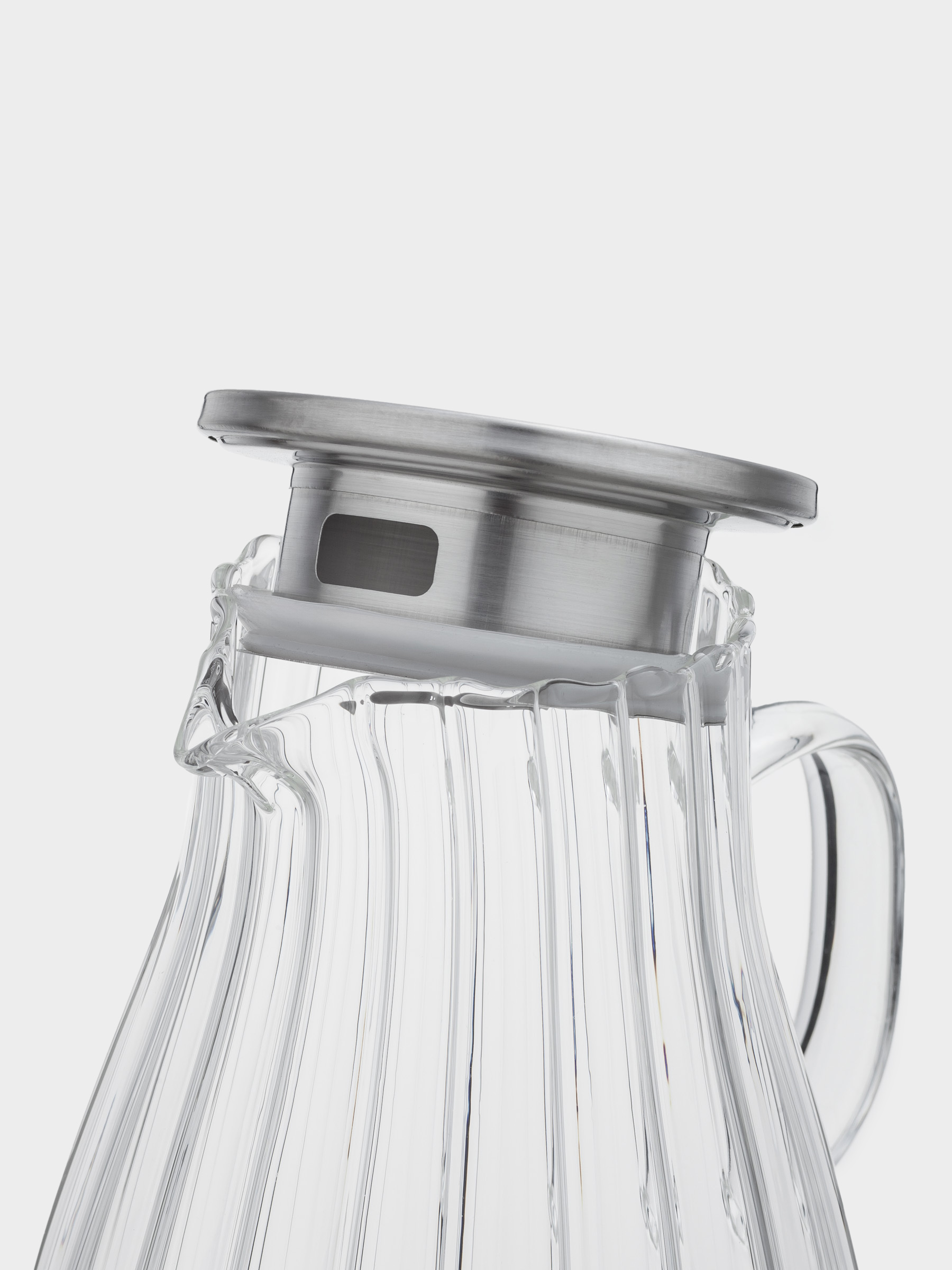 Jug, 1,8 l, with filter cap, used glass / steel, Camellia, image-5