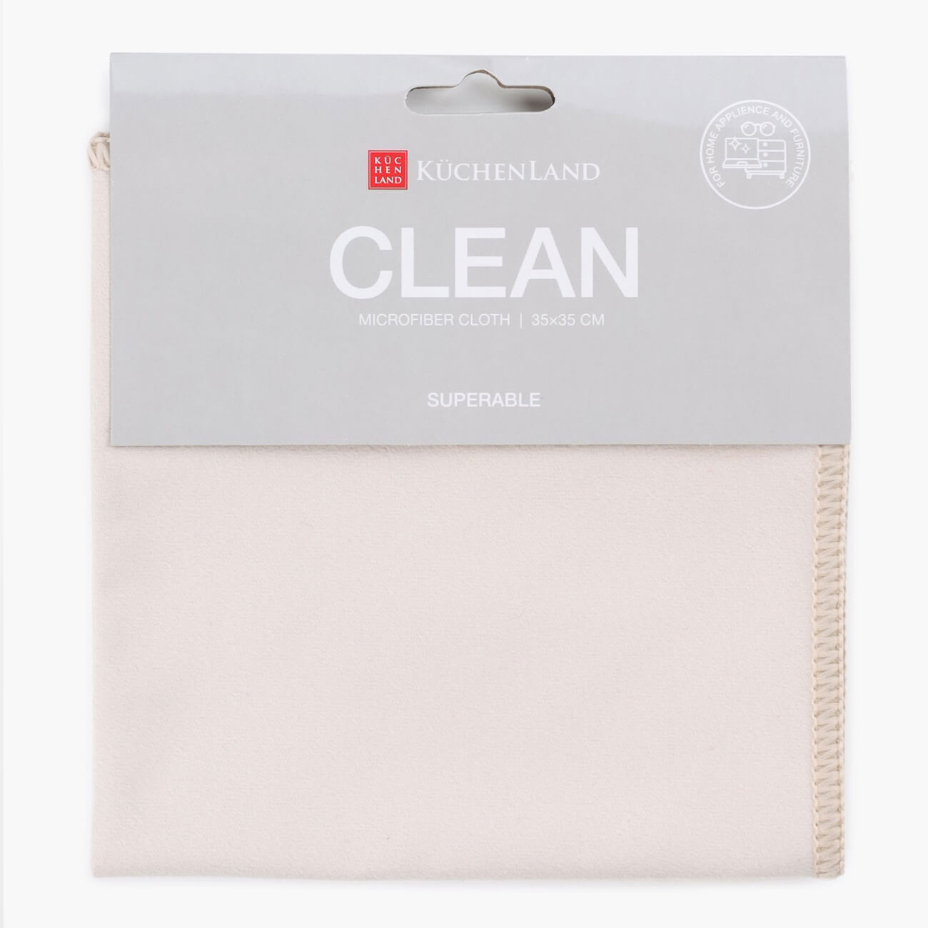 Cloth for furniture and equipment, 35x35 cm, microfiber, Suede, beige-pink, Clean