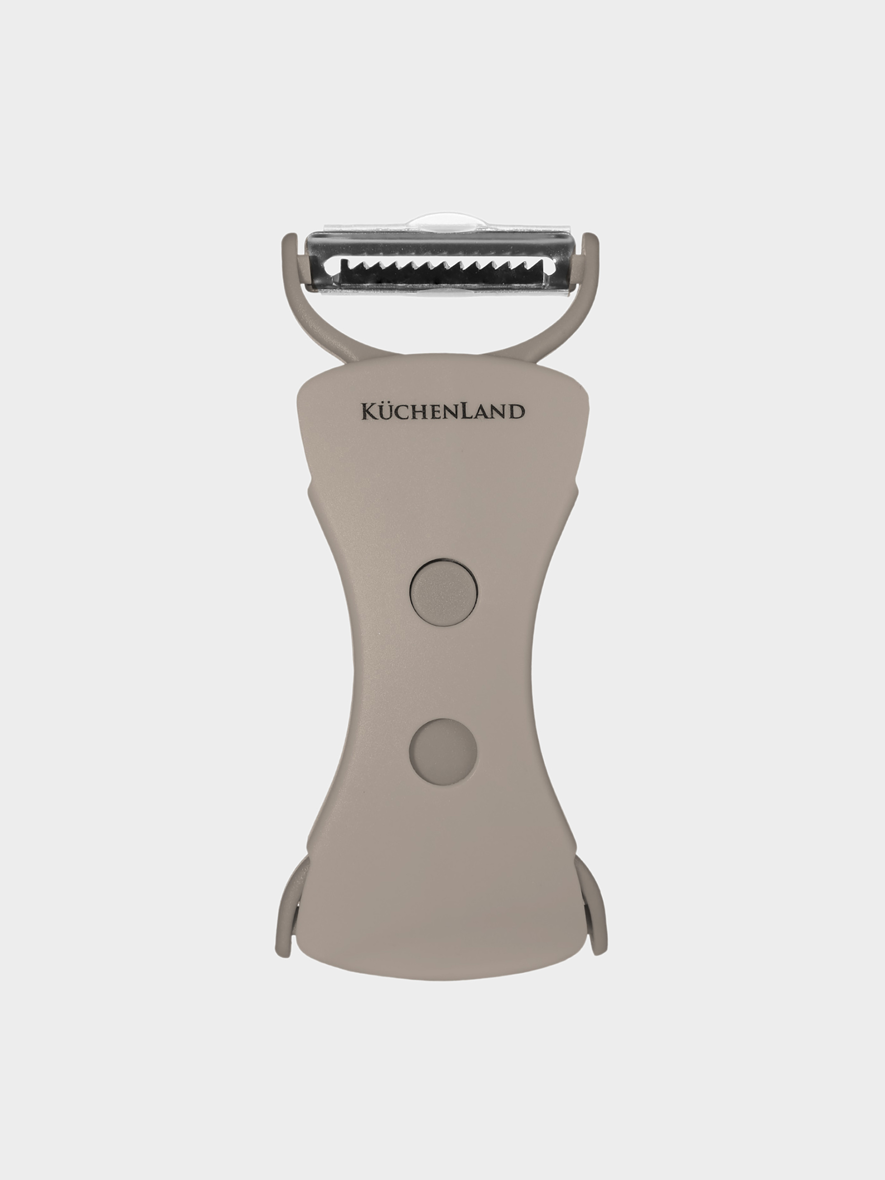 Vegetable peeler, 13 cm, double-sided, plastic / steel, beige, Shred, image-1