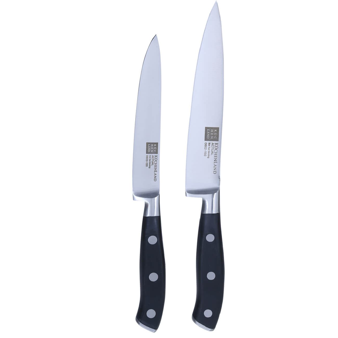 Knife set, 2 pr, steel / plastic, Actual