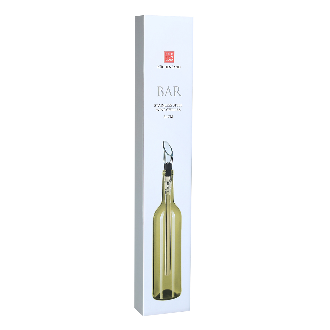 Wine Bottle Cooler-Dispenser, 33 cm, Steel/Plastic/Silicon, Bar