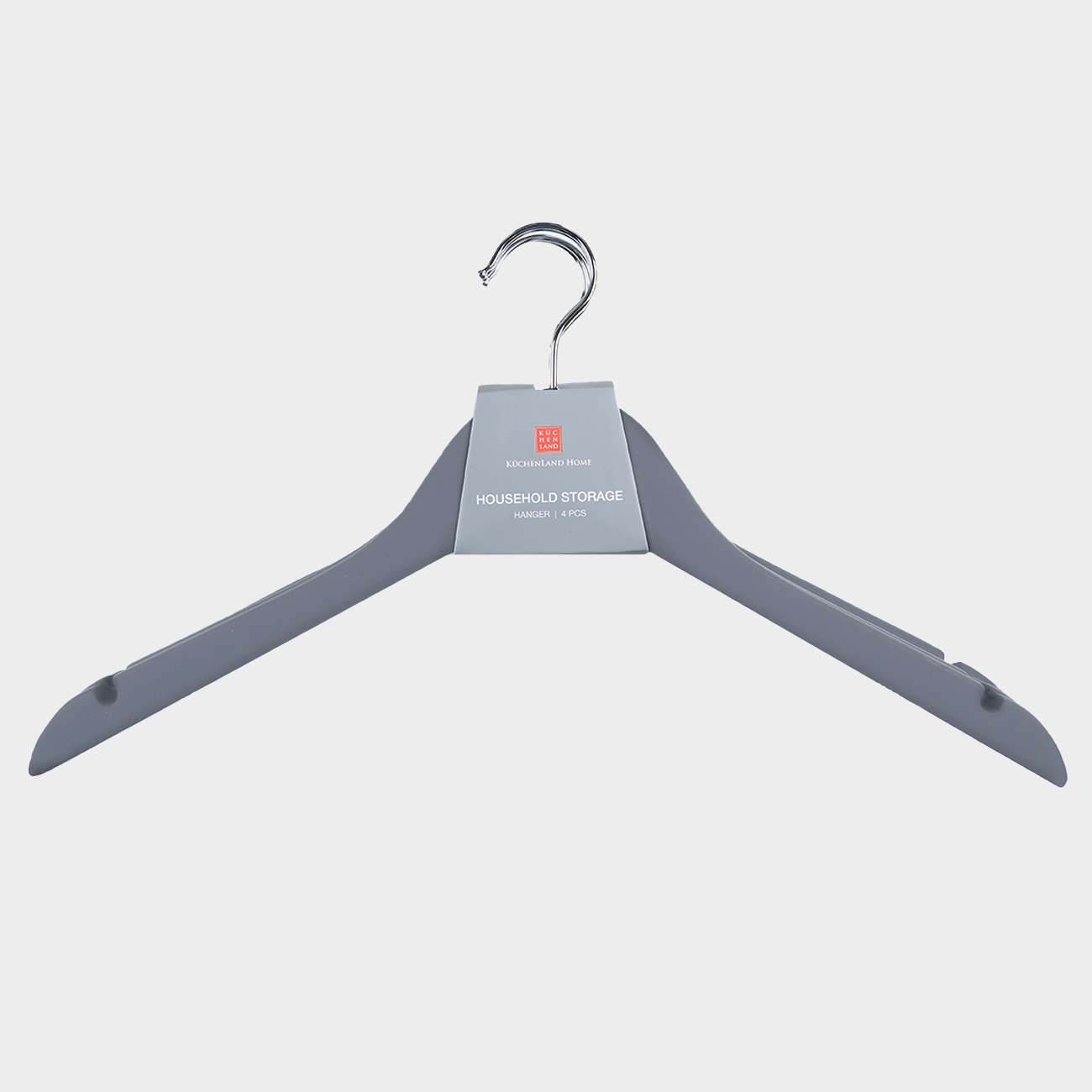 Hanger, 44 cm, 4 pieces, without crossbar, wood, gray, Wooden house 