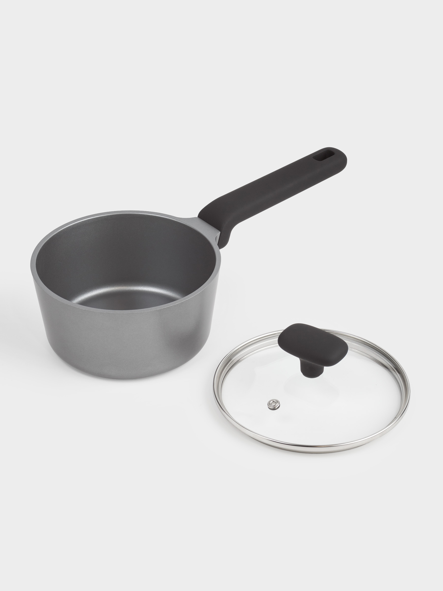 Saucepan, 16 cm, 1.5 l, with lid, coated, aluminum, grey-black, Mintali, image-7