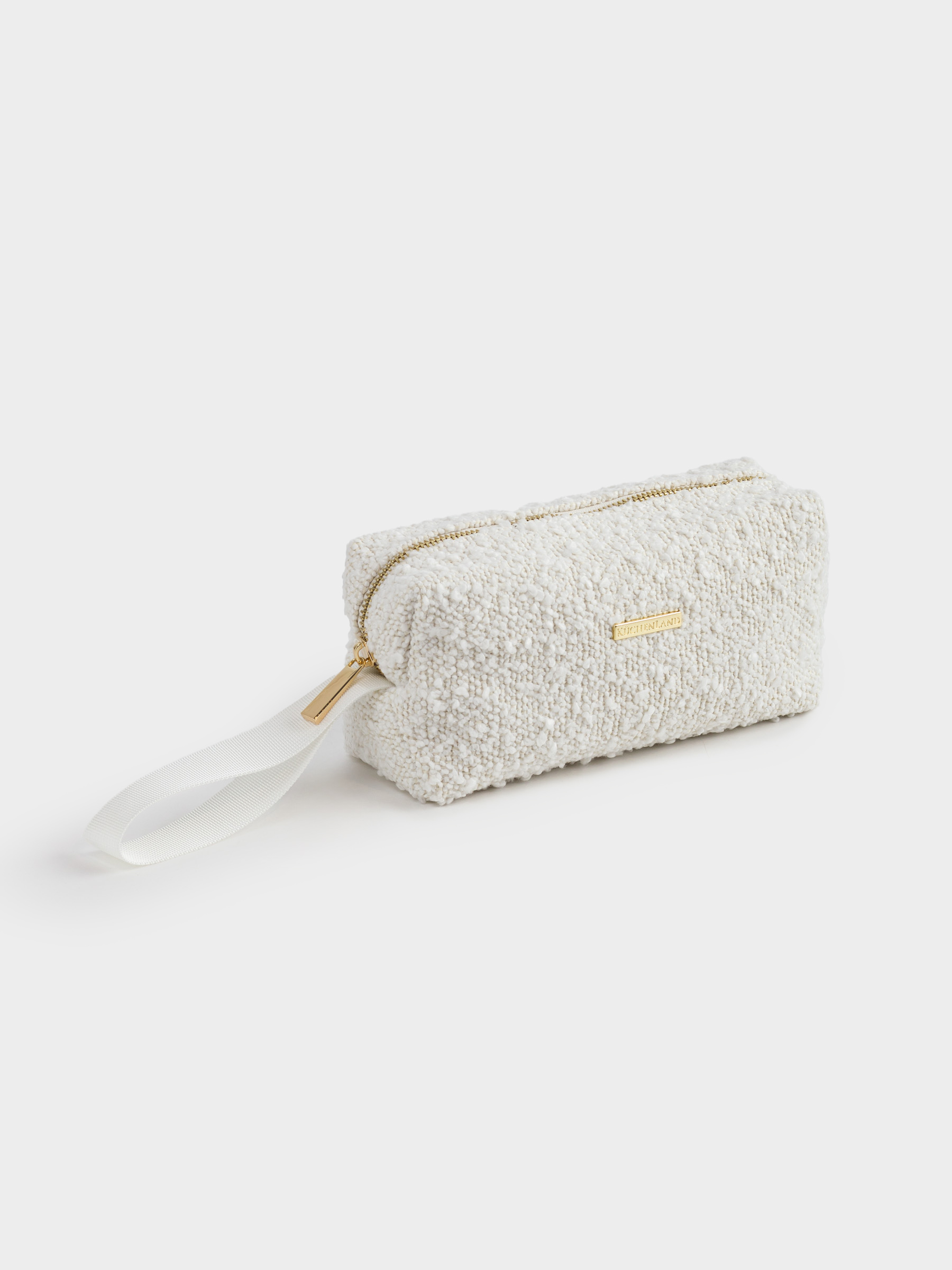 Cosmetic bag, 20x7 cm, with handle, Boucle, milky, Boucle beauty, image-3