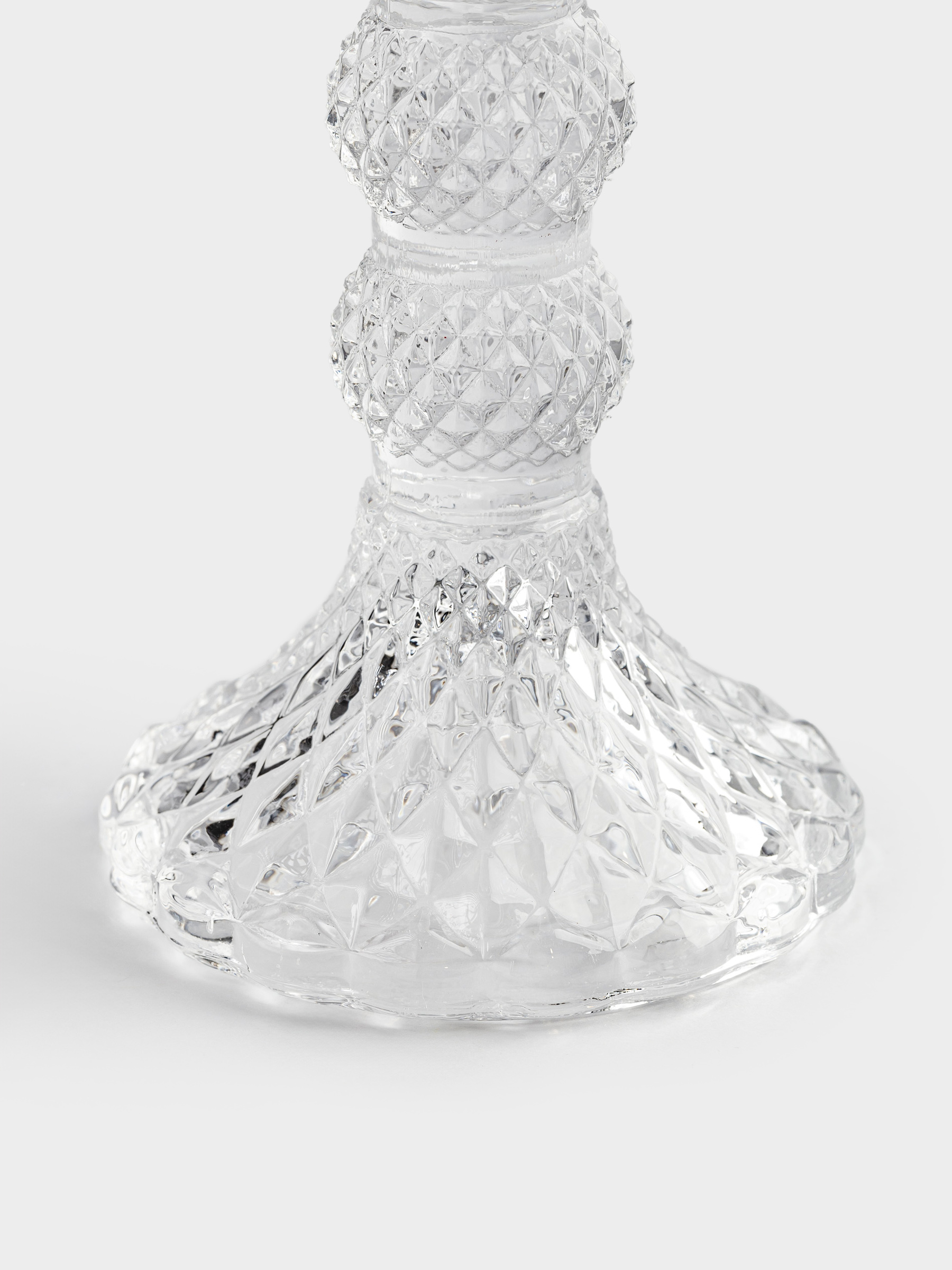 Candle holder, 14 cm, for one candle, on a leg, glass, Naiad, image-2