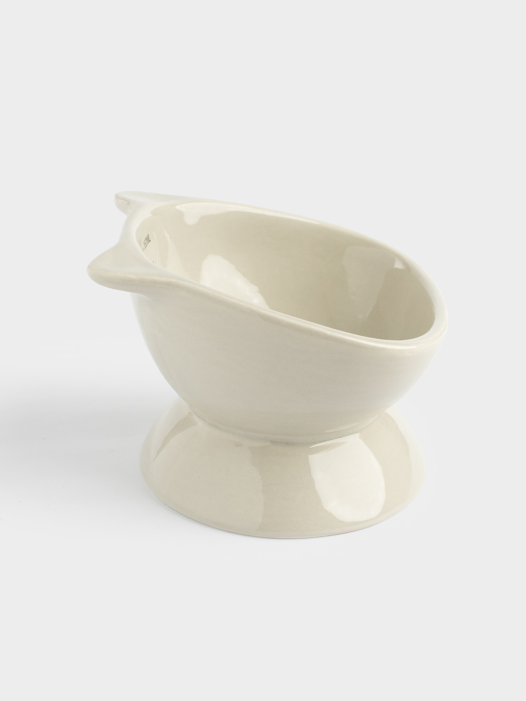 Pet bowl, 12x9 cm, 350 ml, with measuring scale, on a leg, ceramic, grey, Cat, Whiskers, image-8