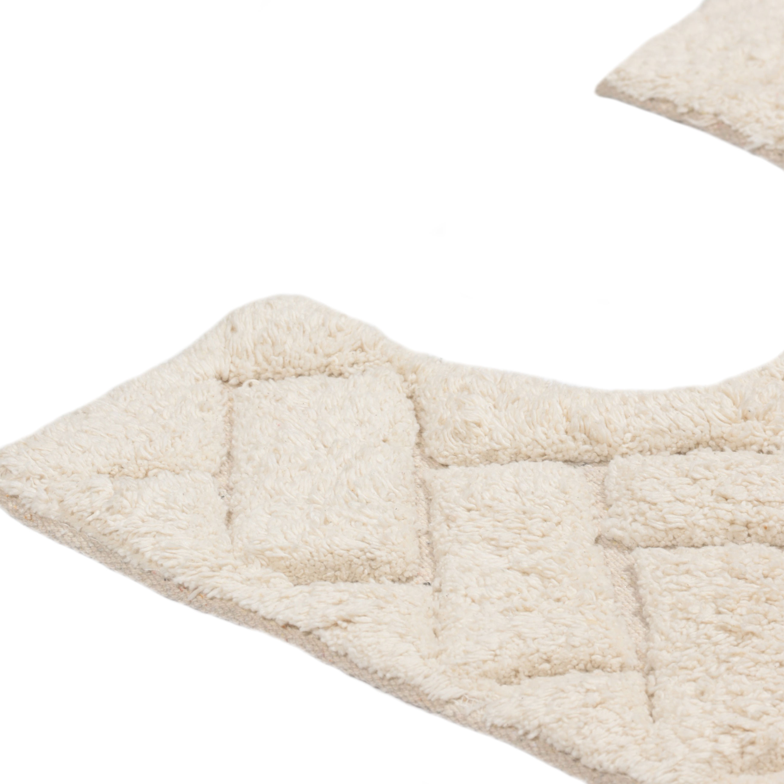 Bathroom mat, 50x80 / 50x50 cm, 2 pcs, Anti-slip, Cotton, Milk, Neutral, image-4