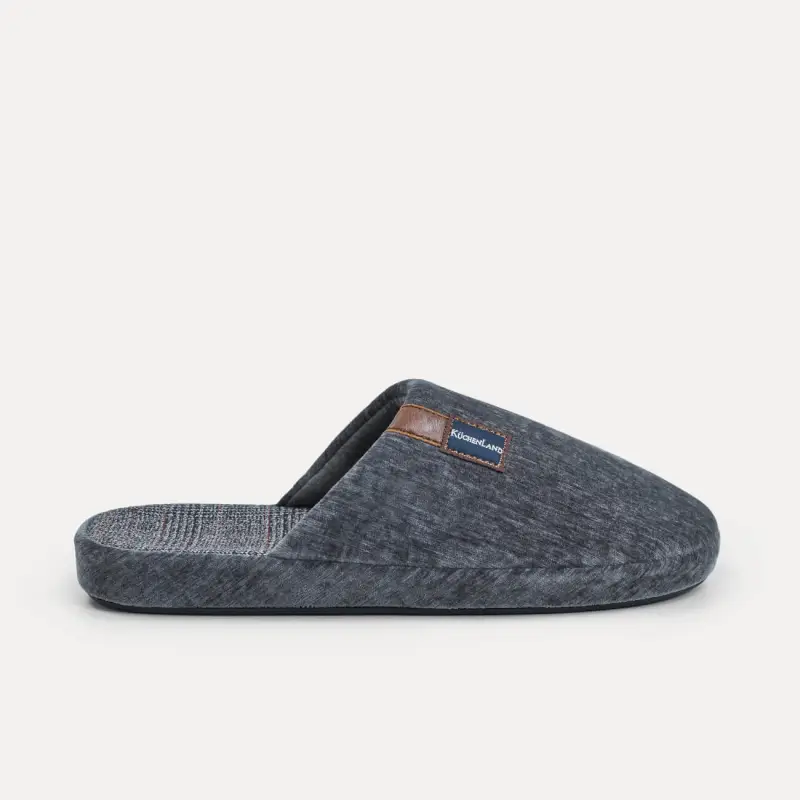 Men's slippers, home, p. 42-43, polyester, gray, Serious