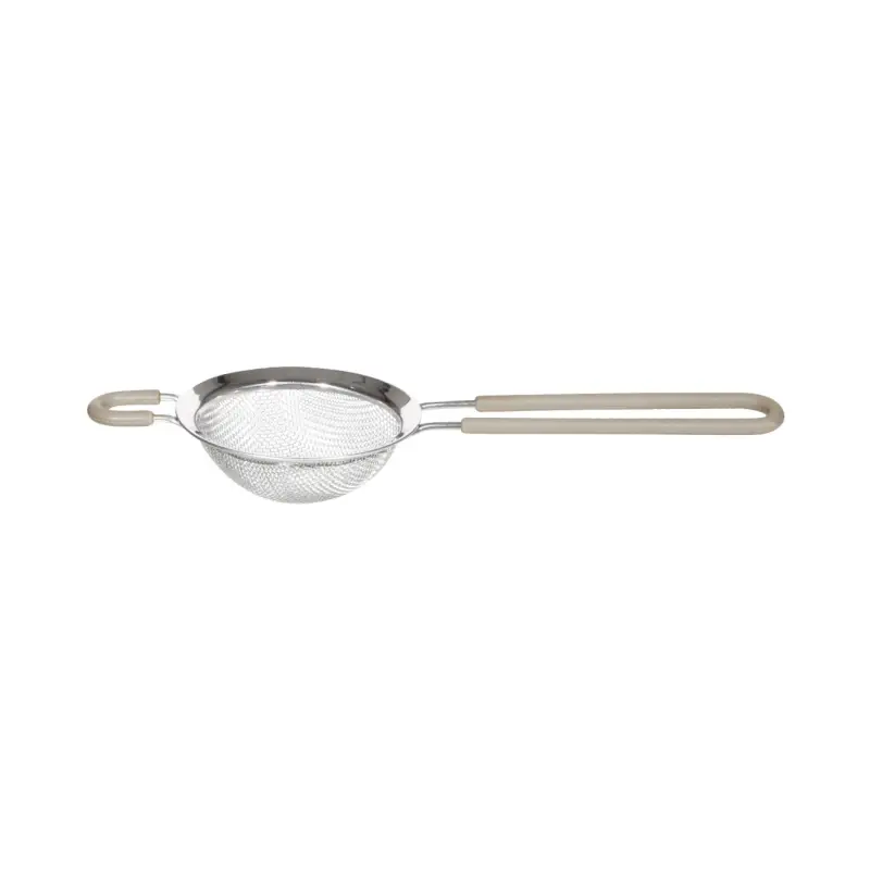 Strainer, 8 cm, with handle, steel / silicone, beige, Tammy ,image-0