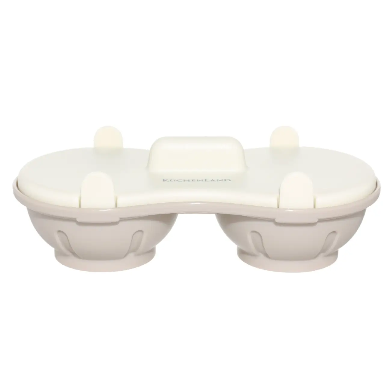 Microwave poached egg mold, 22x12 cm, 2 separate, plastic, beige, Soft kitchen