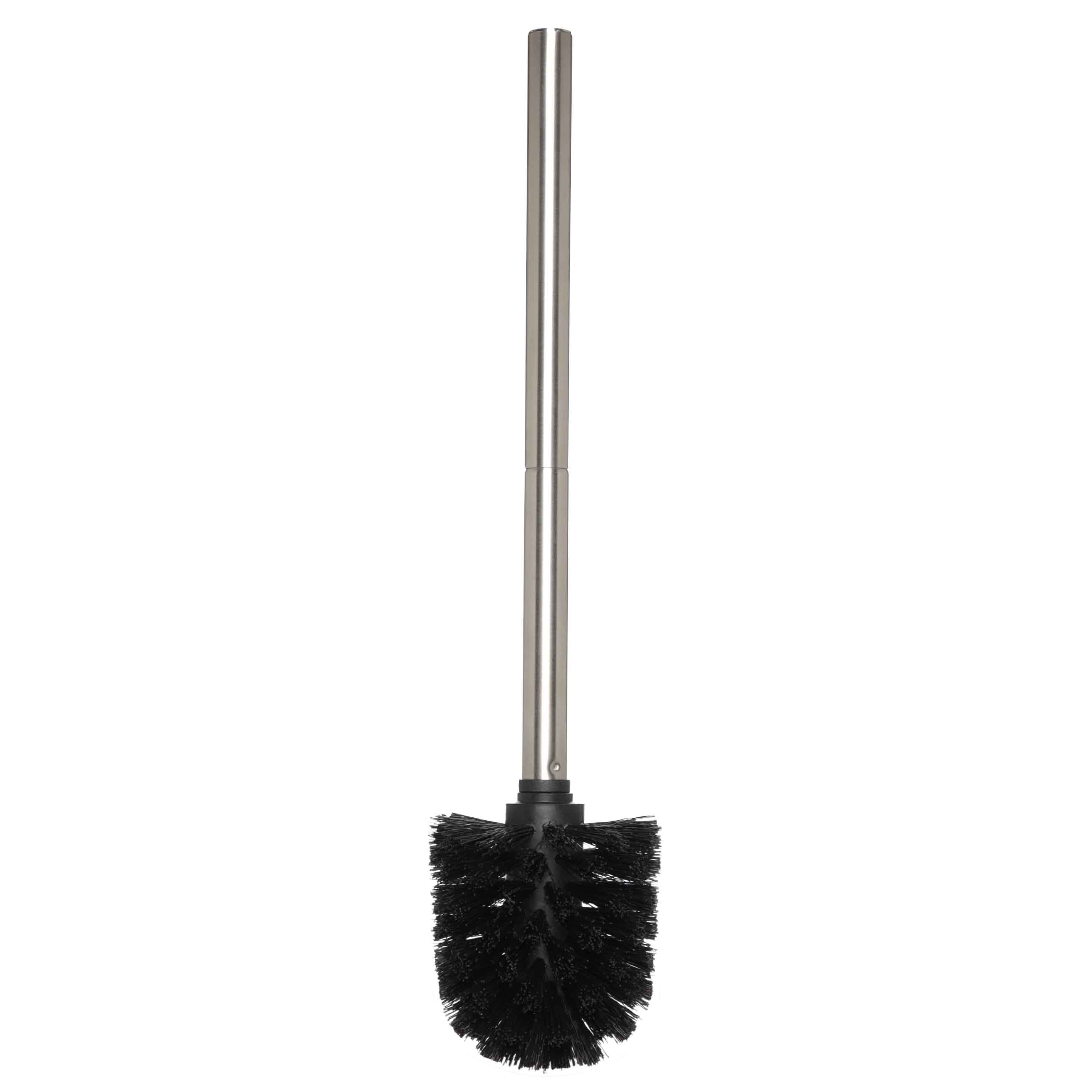 Toilet brush, 38 cm, with automatic stand, plastic / metal, black, Total black