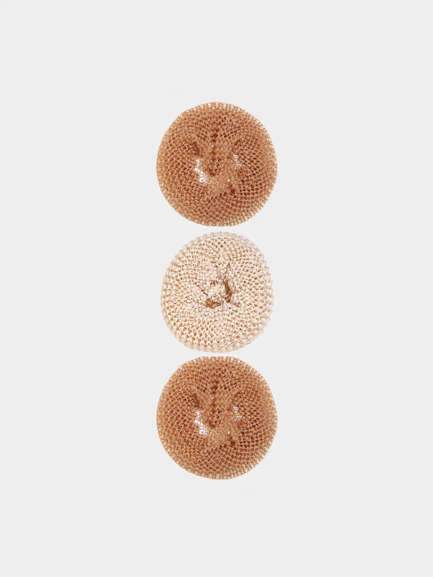Cleaning sponge, 8 cm, 3 pcs, vegetable fiber, beige / brown, Clean