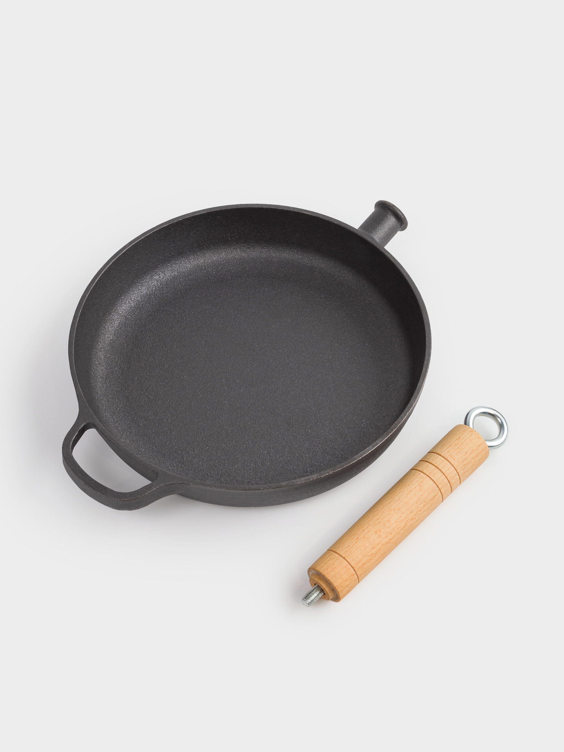 Frying pan, 24 cm, cast iron / wood, black, Authentic, image-7