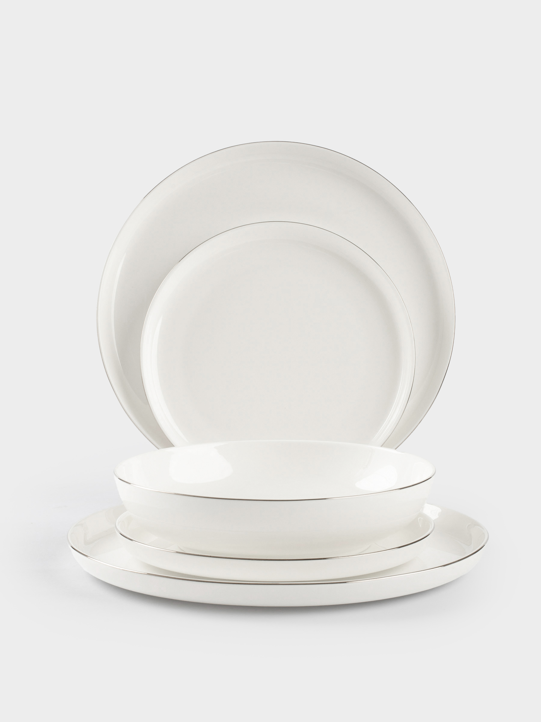 Dining set, 6 pers, 18 pr, porcelain F, white, Ideal silver, image-8