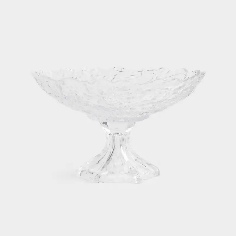 Fruit bowl, 30x19 cm, on a leg, glass P, Frozen ,image-0