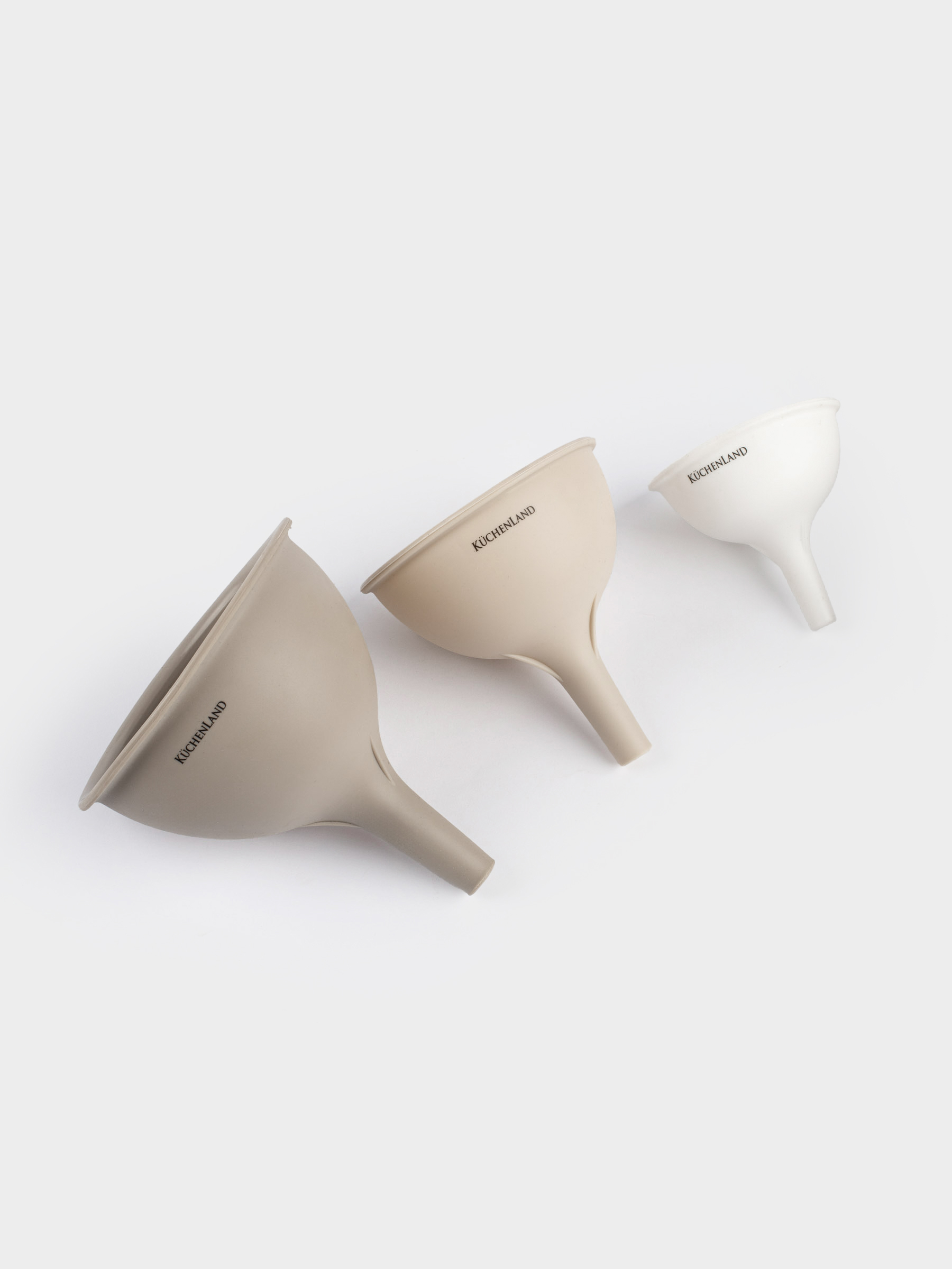 Set of funnels, 3 pcs, silicone, beige-cream, Soft Kitchen, image-3