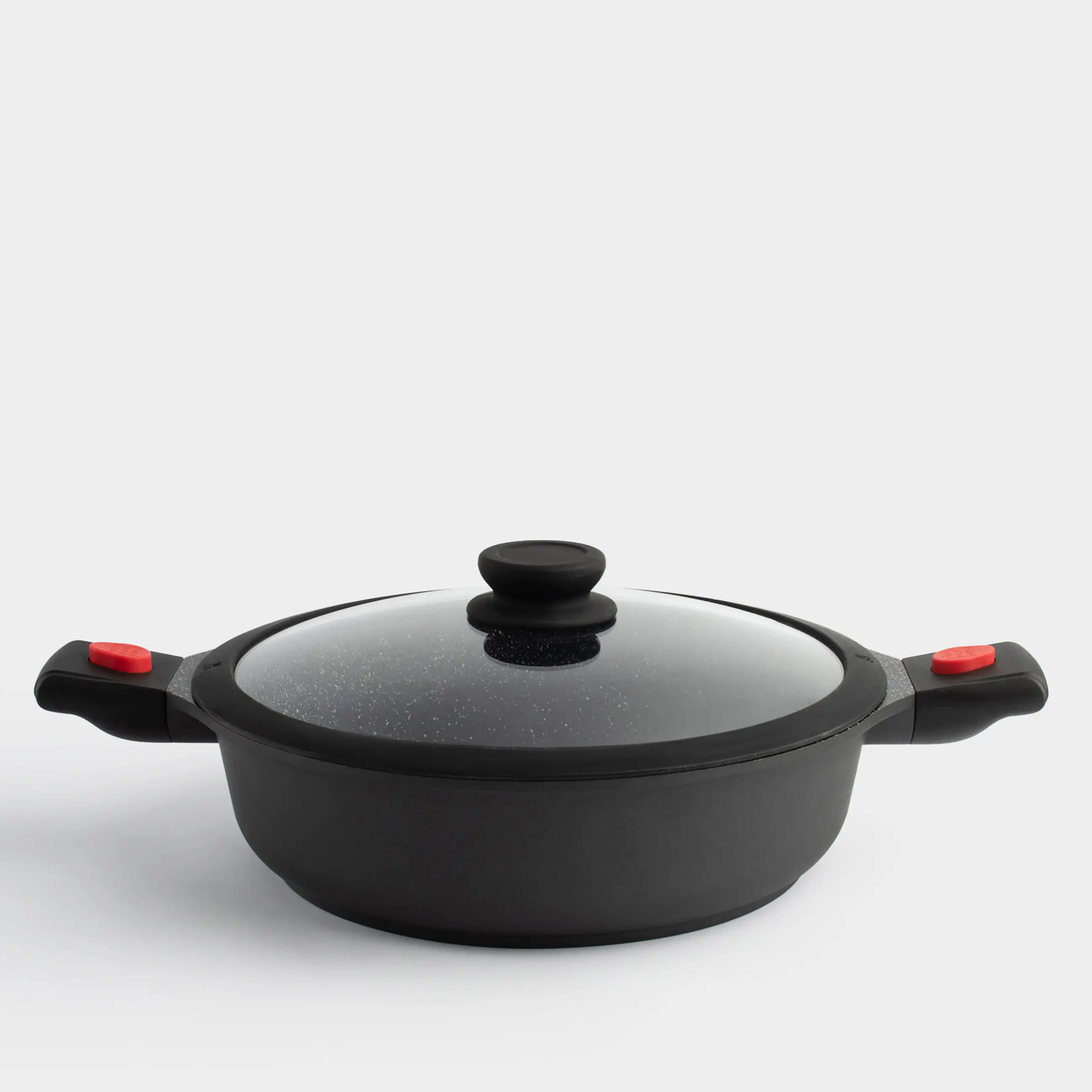 Saucepan, 28 cm, with lid, 3 removable handles, coated, aluminum, Solution Red 2, image-0