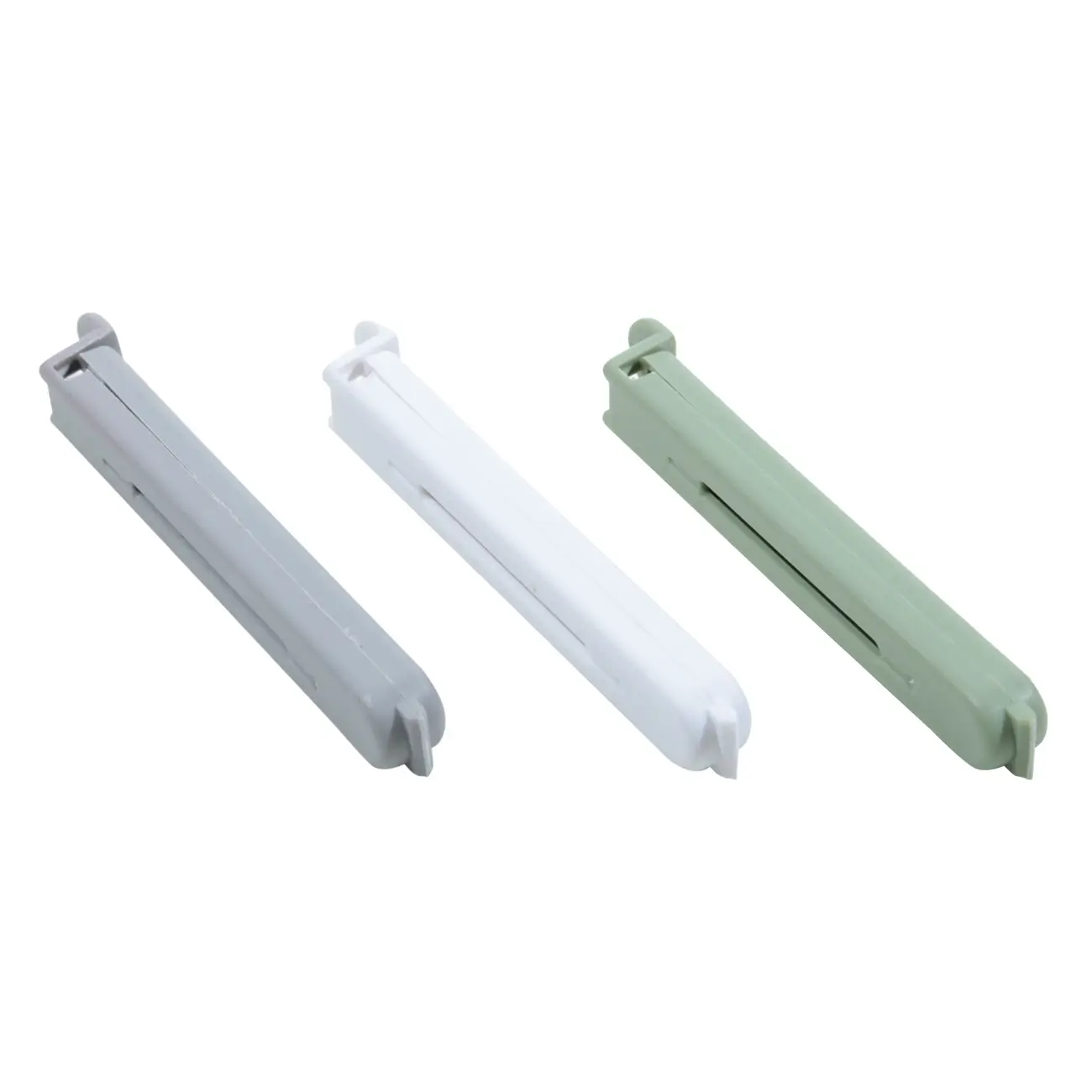 Bag clip set, 20 pcs, Plastic, White / Grey / Green, Assist, image-0