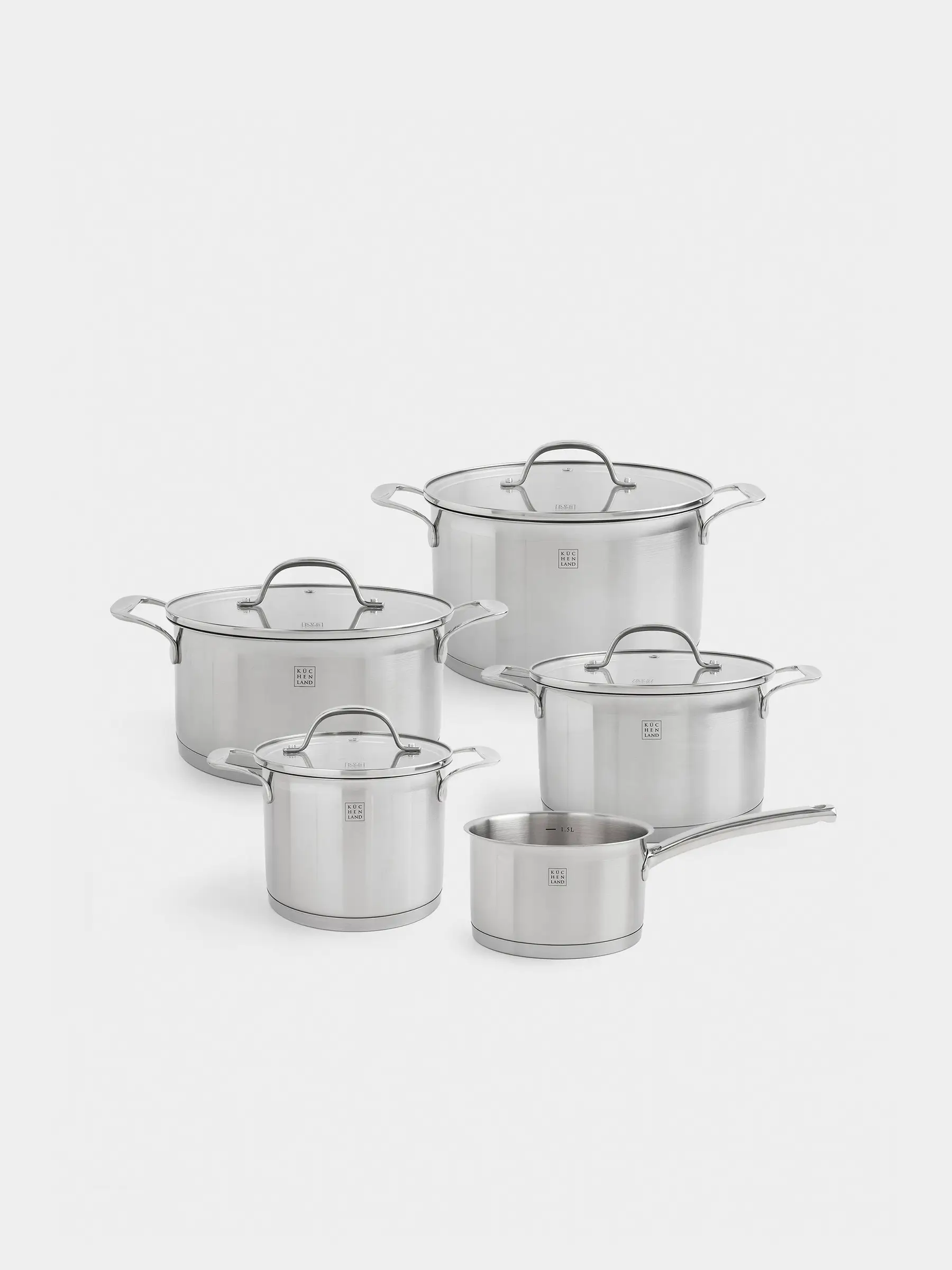 Dinnerware Set, 5 Pieces, medium, Silver Stone, image-0