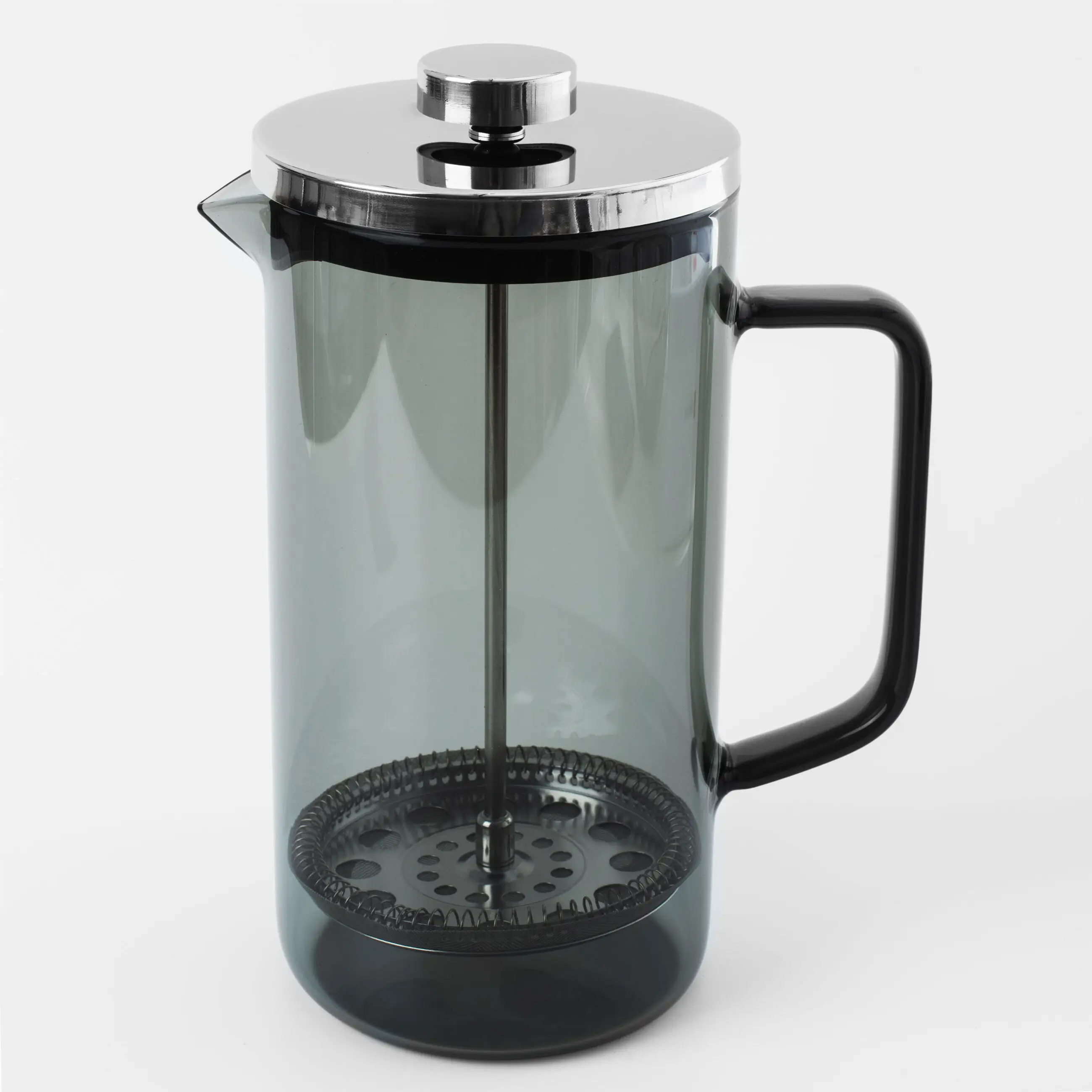 French press, 1,2 l, used glass / steel, grey, Flavor, image-0