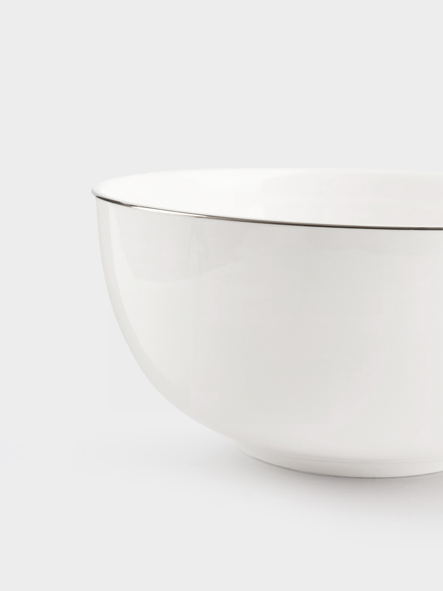 Salad bowl, 18x9 cm, 1 l, porcelain F, white, Ideal silver, image-1
