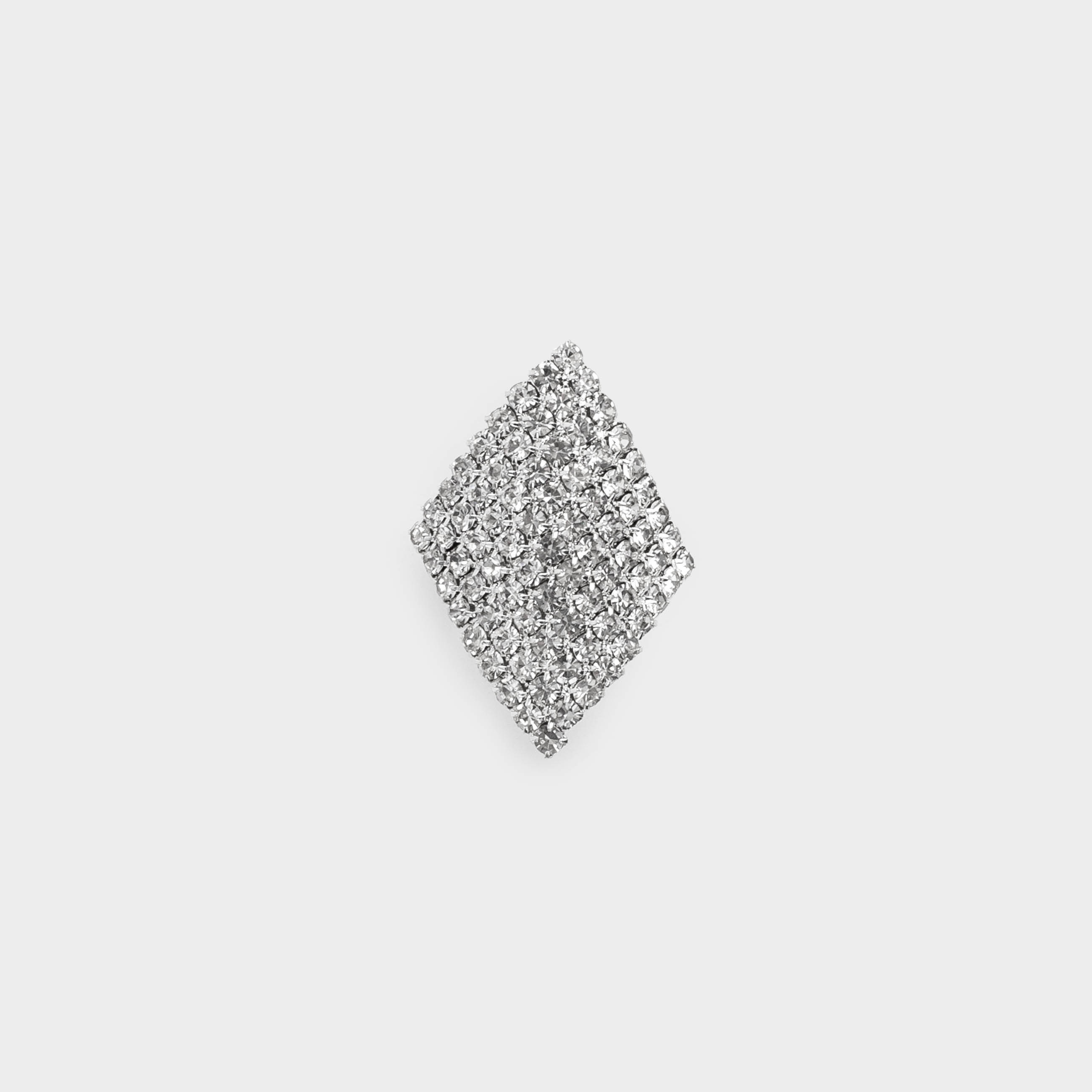 Ring, size S-M, single size, metal, silver, Crystals, Jewelry crystal