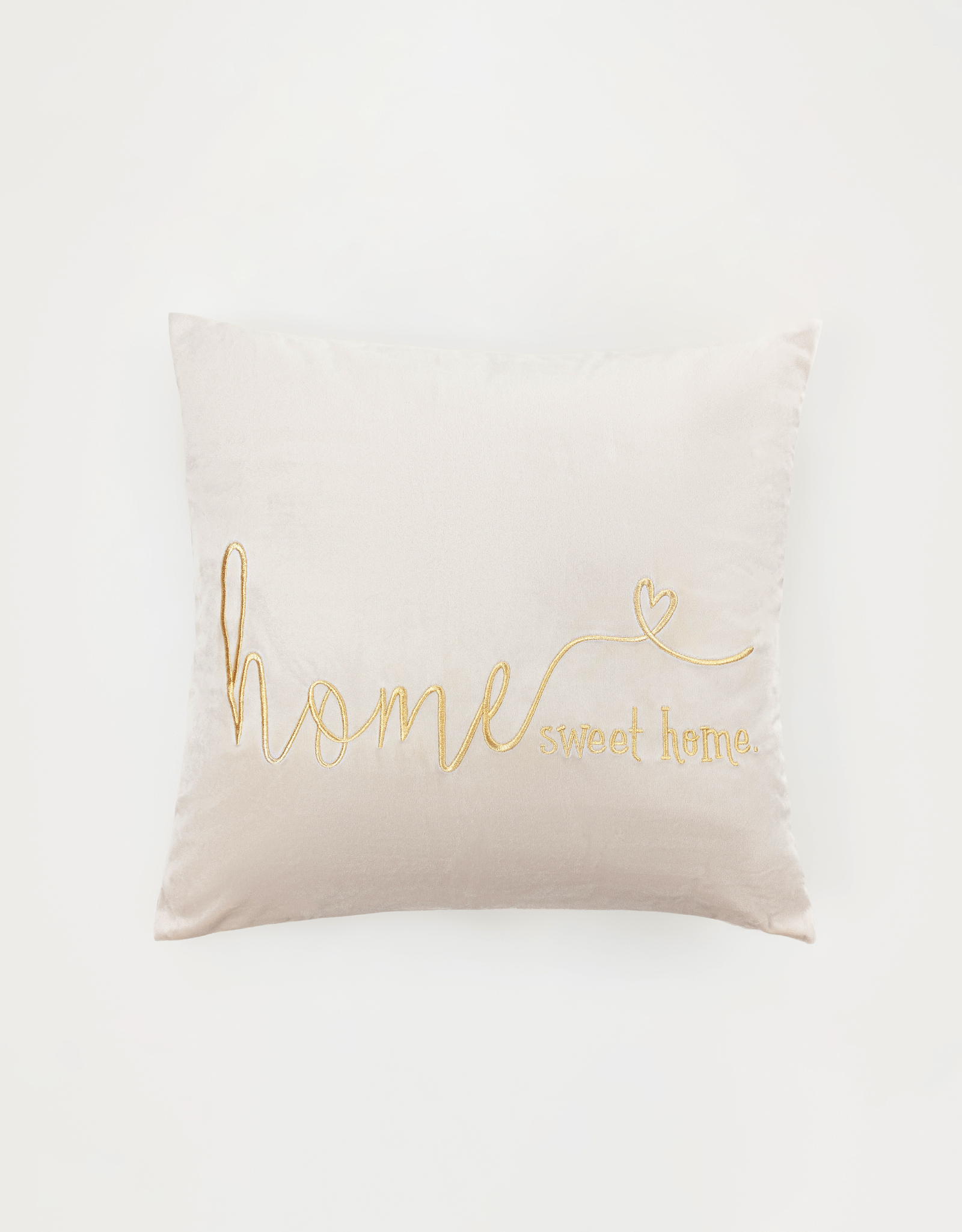 Decorative pillow, 45x45, corduroy, gray-brown, Sweet home, Scroll