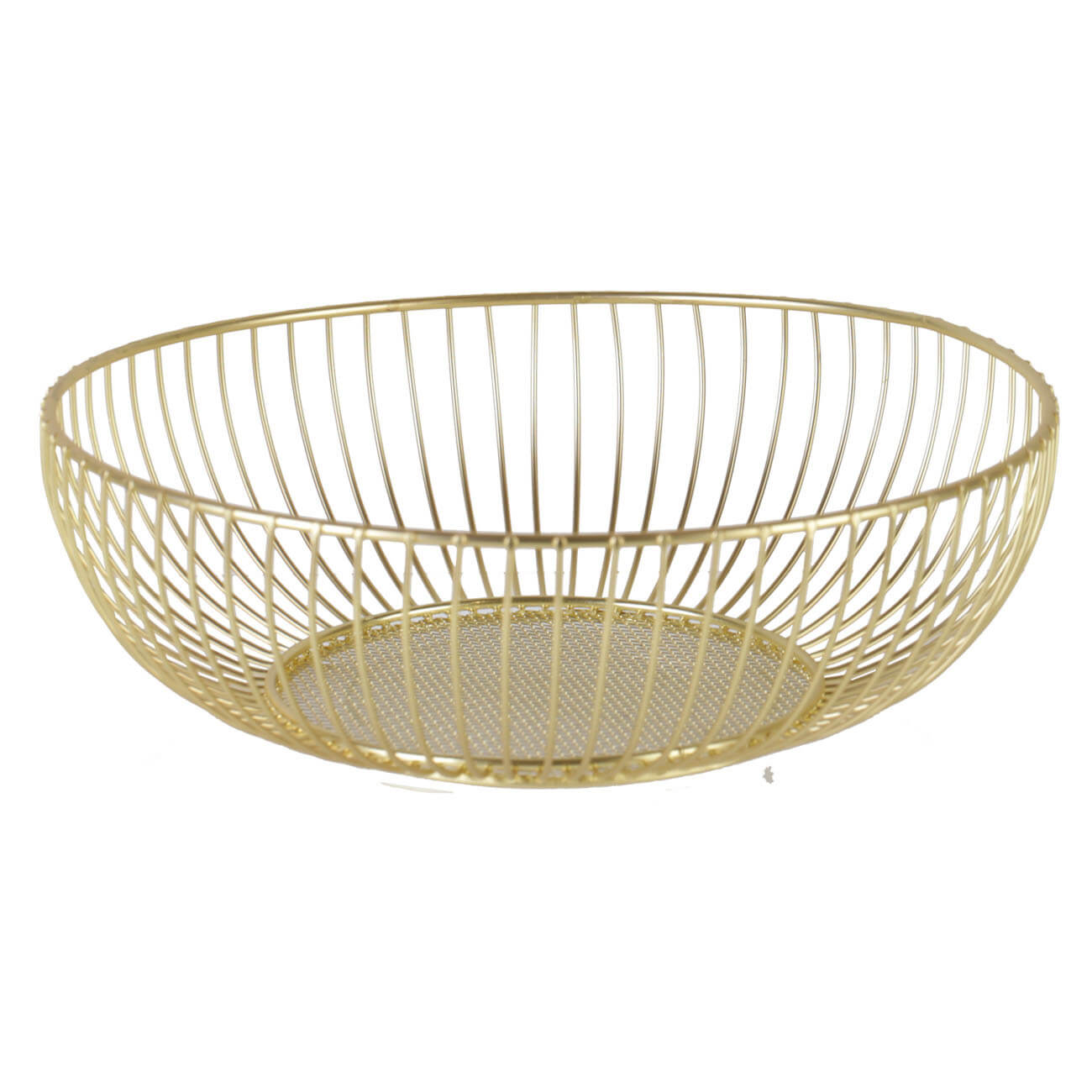 Fruit basket, 25 cm, metal, golden, Twist gold