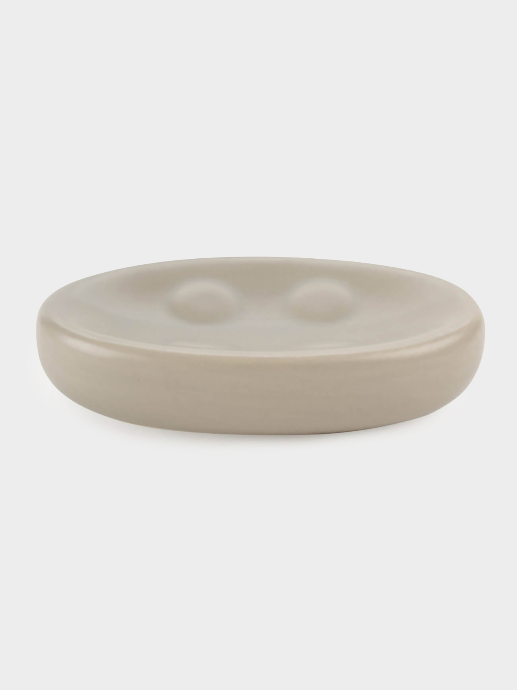 Soap dish, 13x9 cm, ceramic, oval, beige-gray, Giza