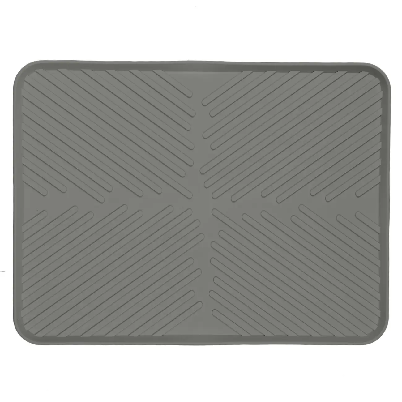 Dish drying mat, 40x30 cm, rubber, grey, Assist, image-0