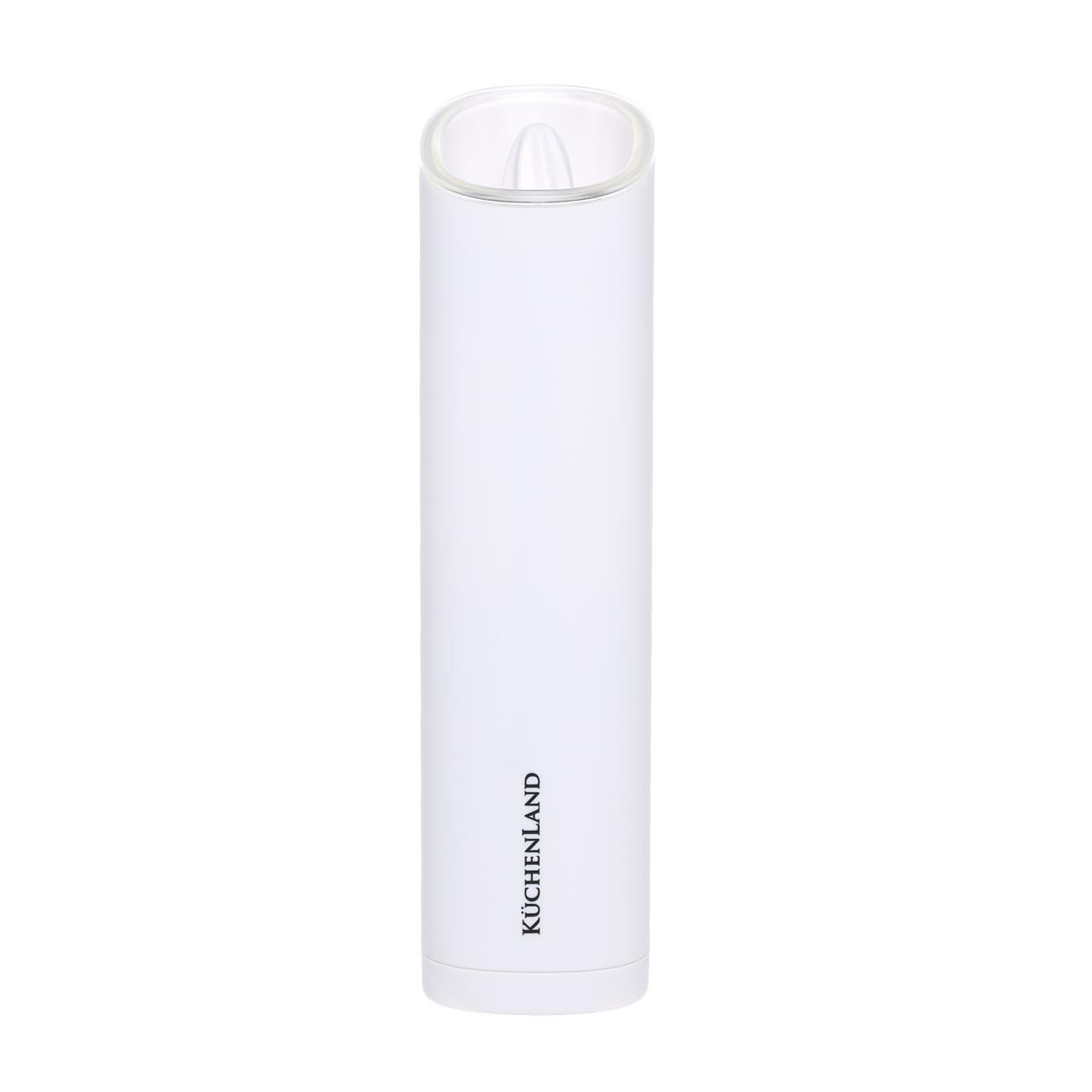 Spice mill, 20 cm, 2 pcs, Gravity, Plastic, LED W, White / Black, B&W