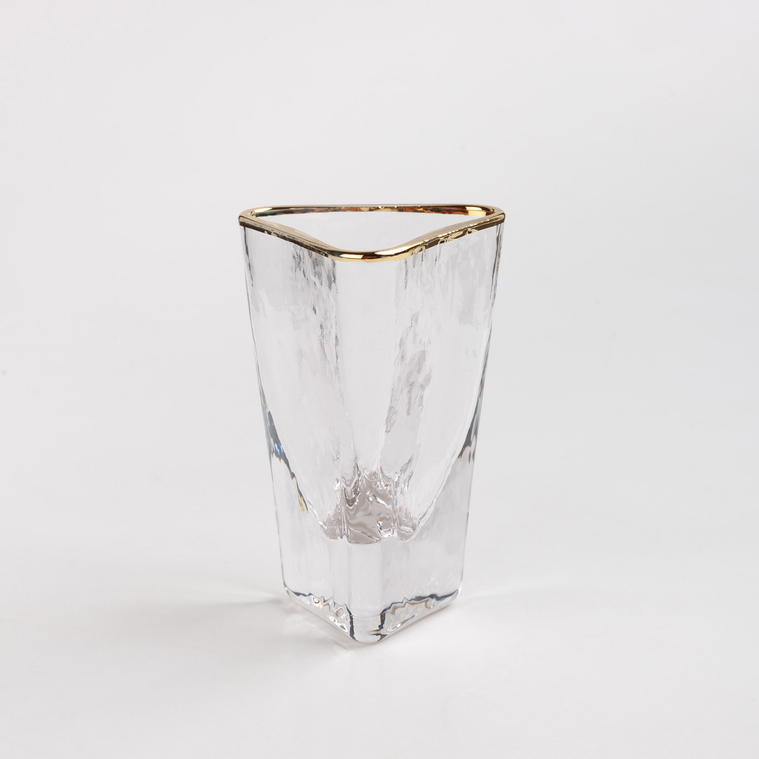 Drinking glass, 40 ml, 4 pcs, glass, golden edging, Triangle Gold, image-3
