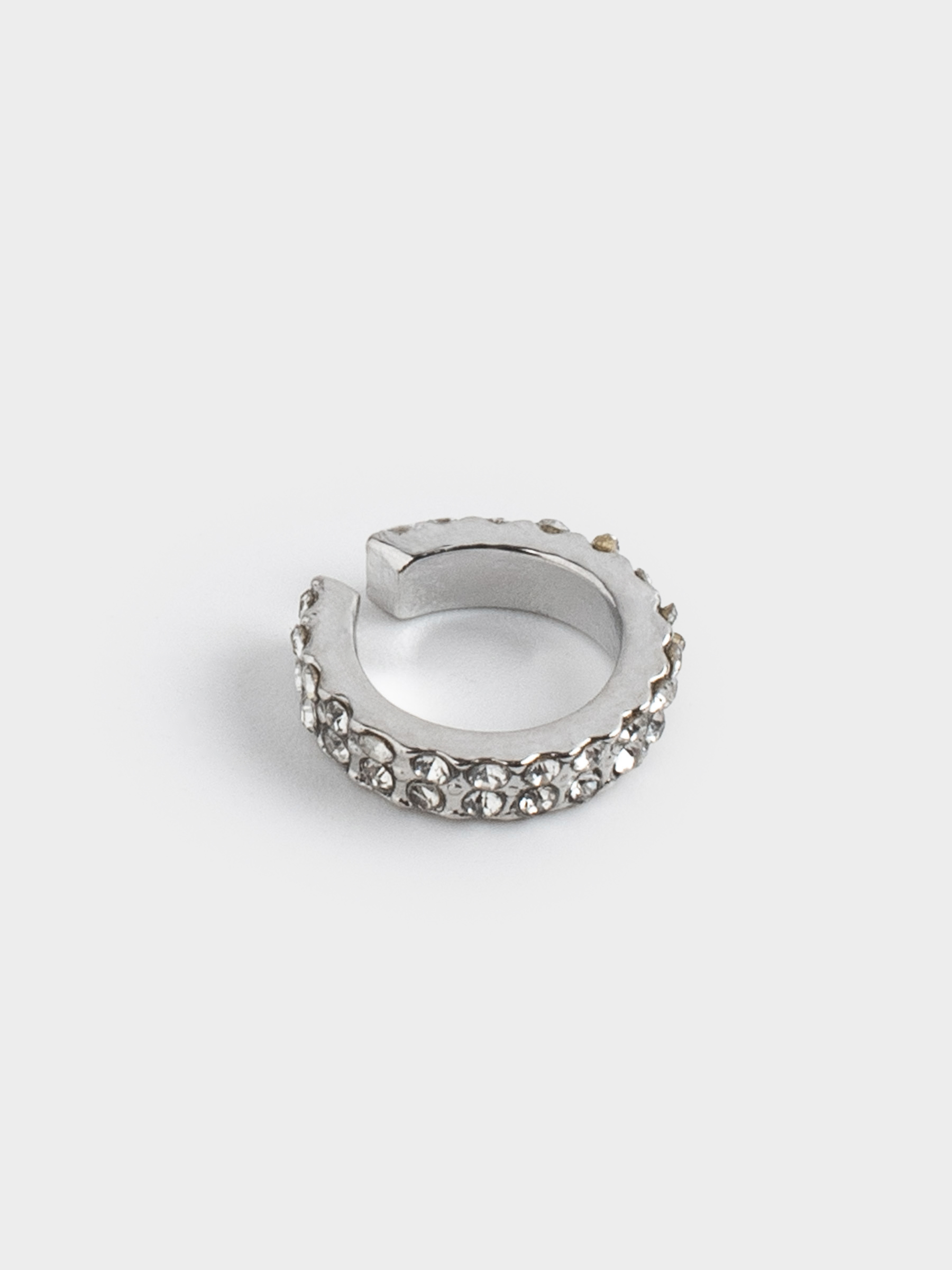 Cuff earring, 1 cm, metal, silver, Crystals, Jewelry crystal, image-3
