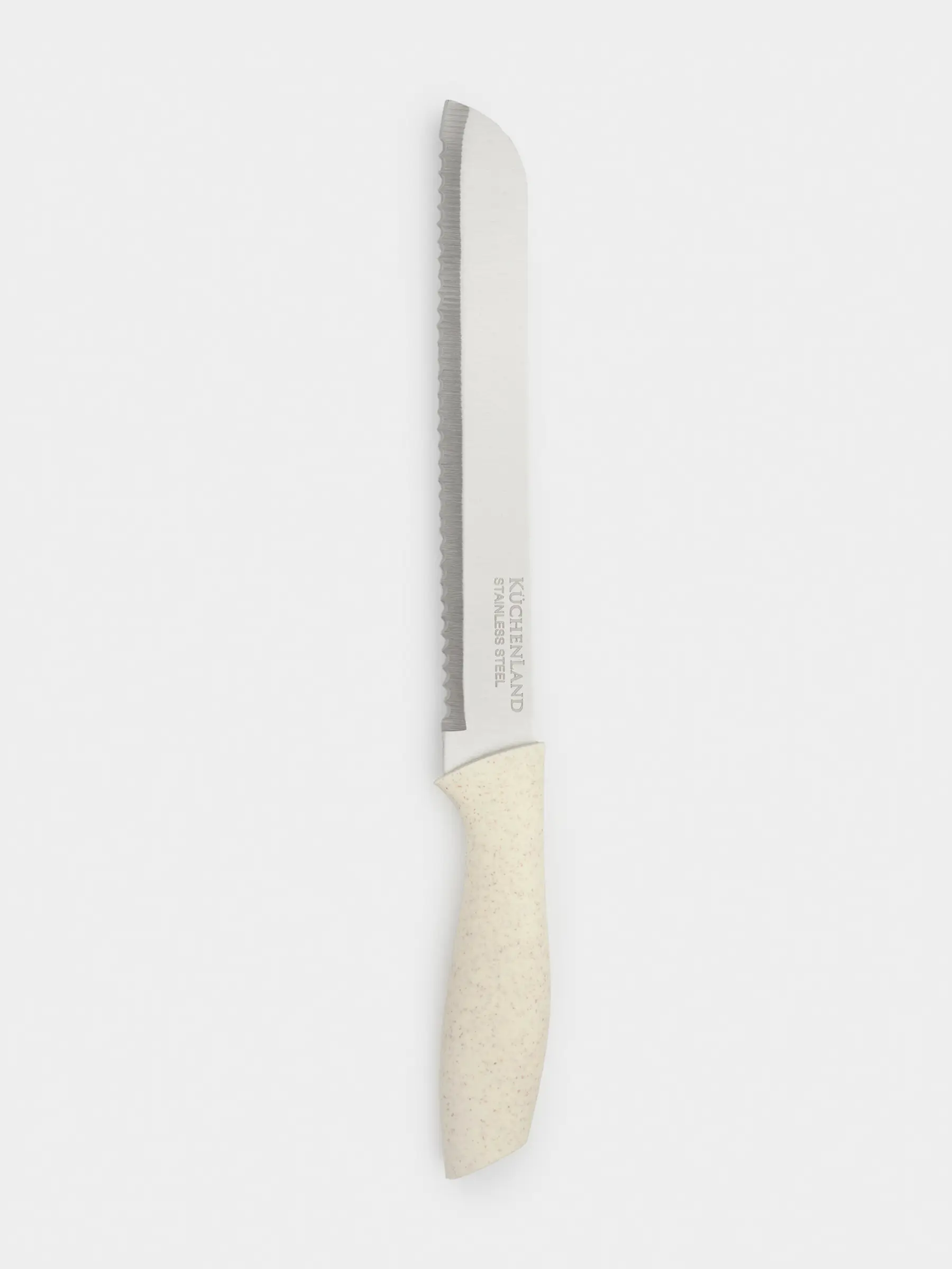Bread knife, 20 cm, steel/plastic, milky, Speck-light