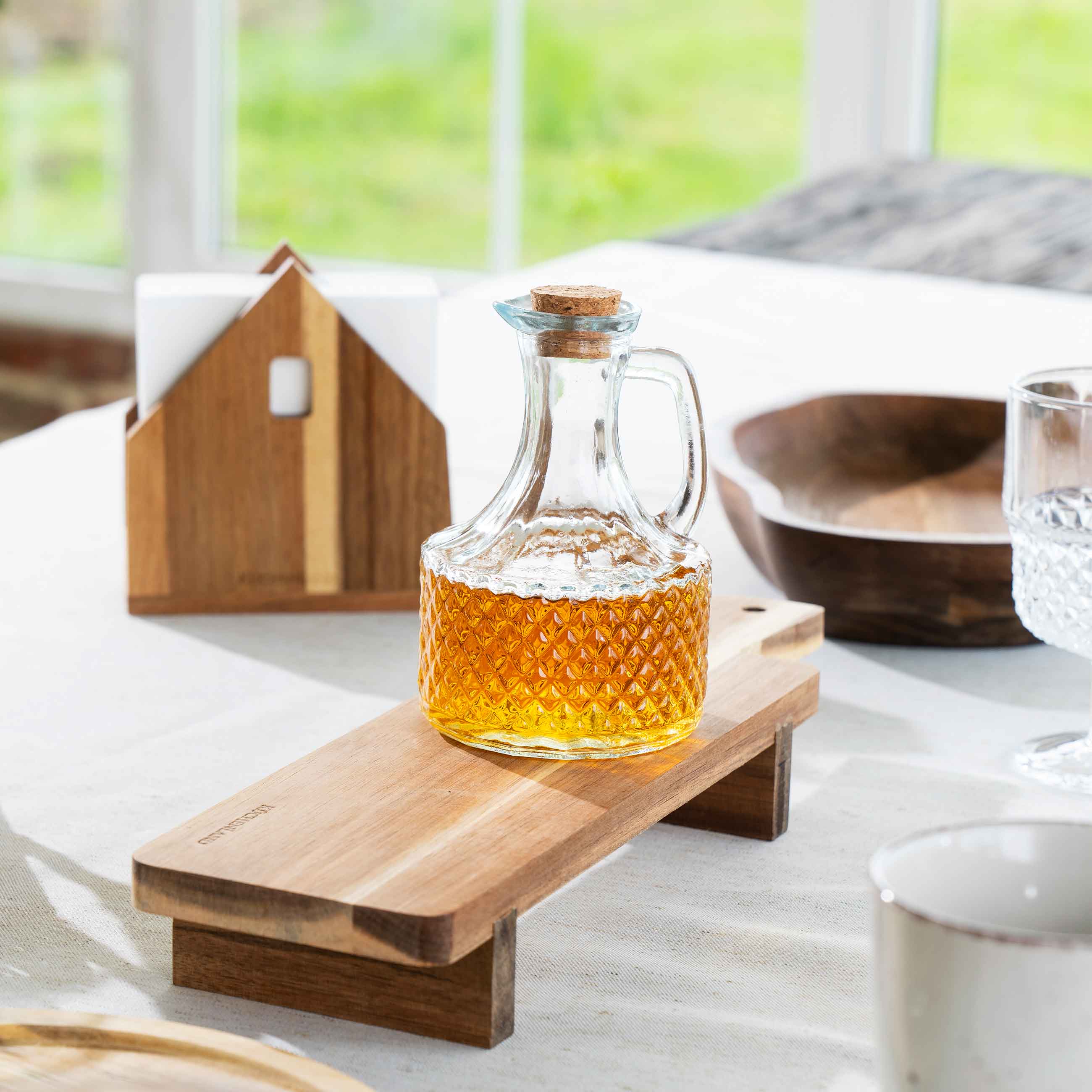 Oil or vinegar container, 400 ml, with handle, glass R / stopper, Naiad