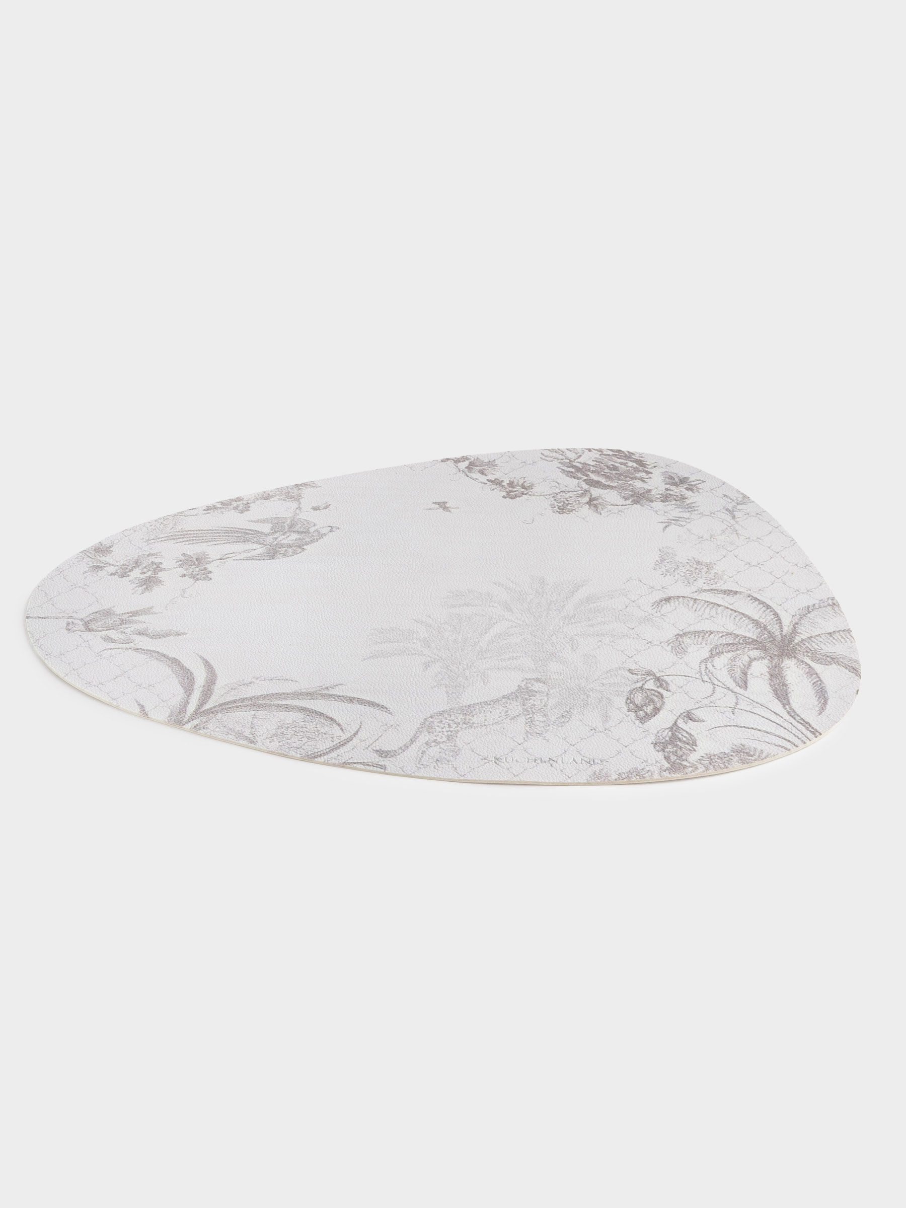 Placemat, 37x45 cm, PVC, curly, light gray, Jungle, Rock print, image-1