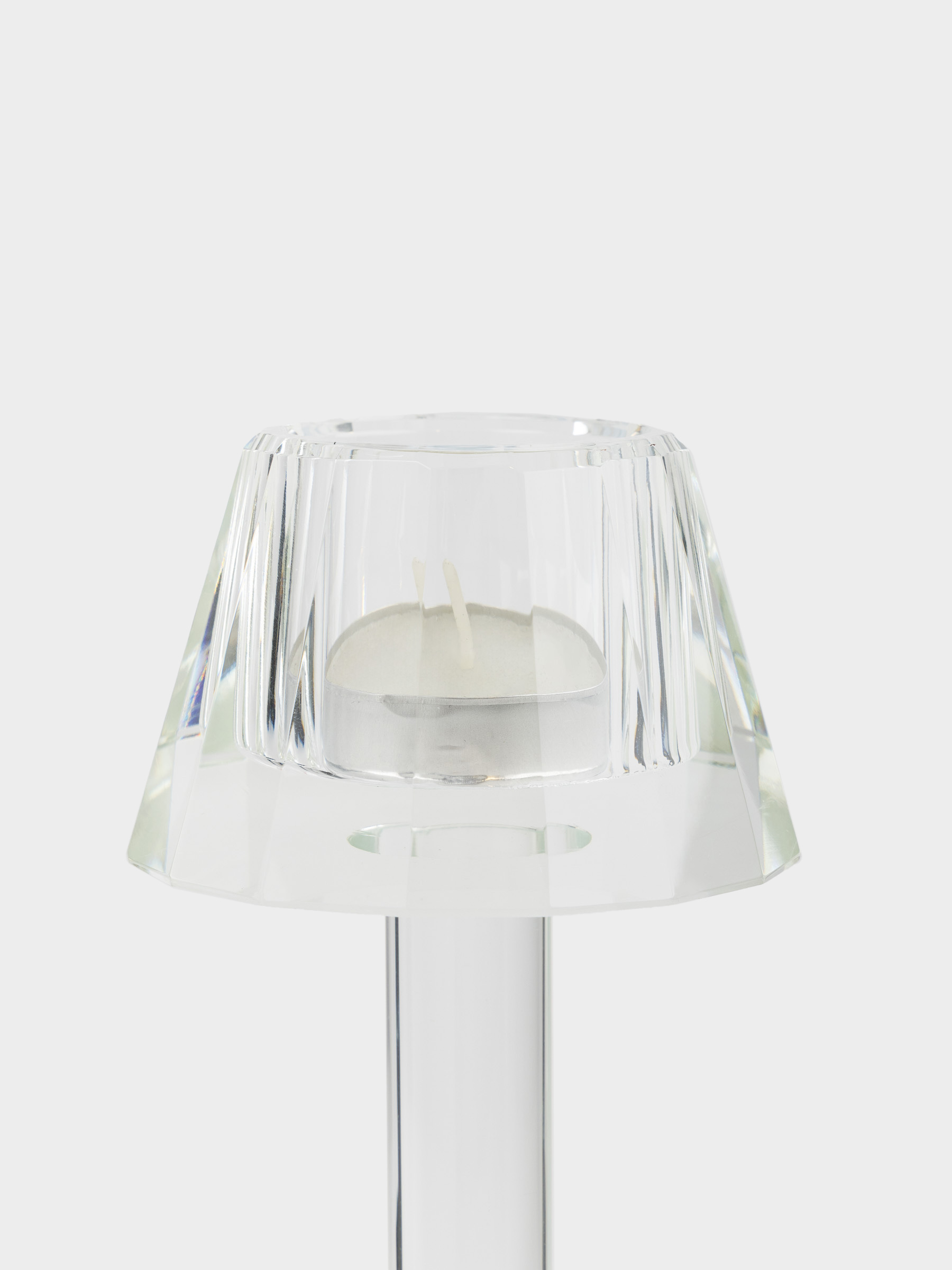 Candlestick, 18 cm, for a tea candle, on a leg, crystal glass, Floor lamp, Lux crystal, image-3