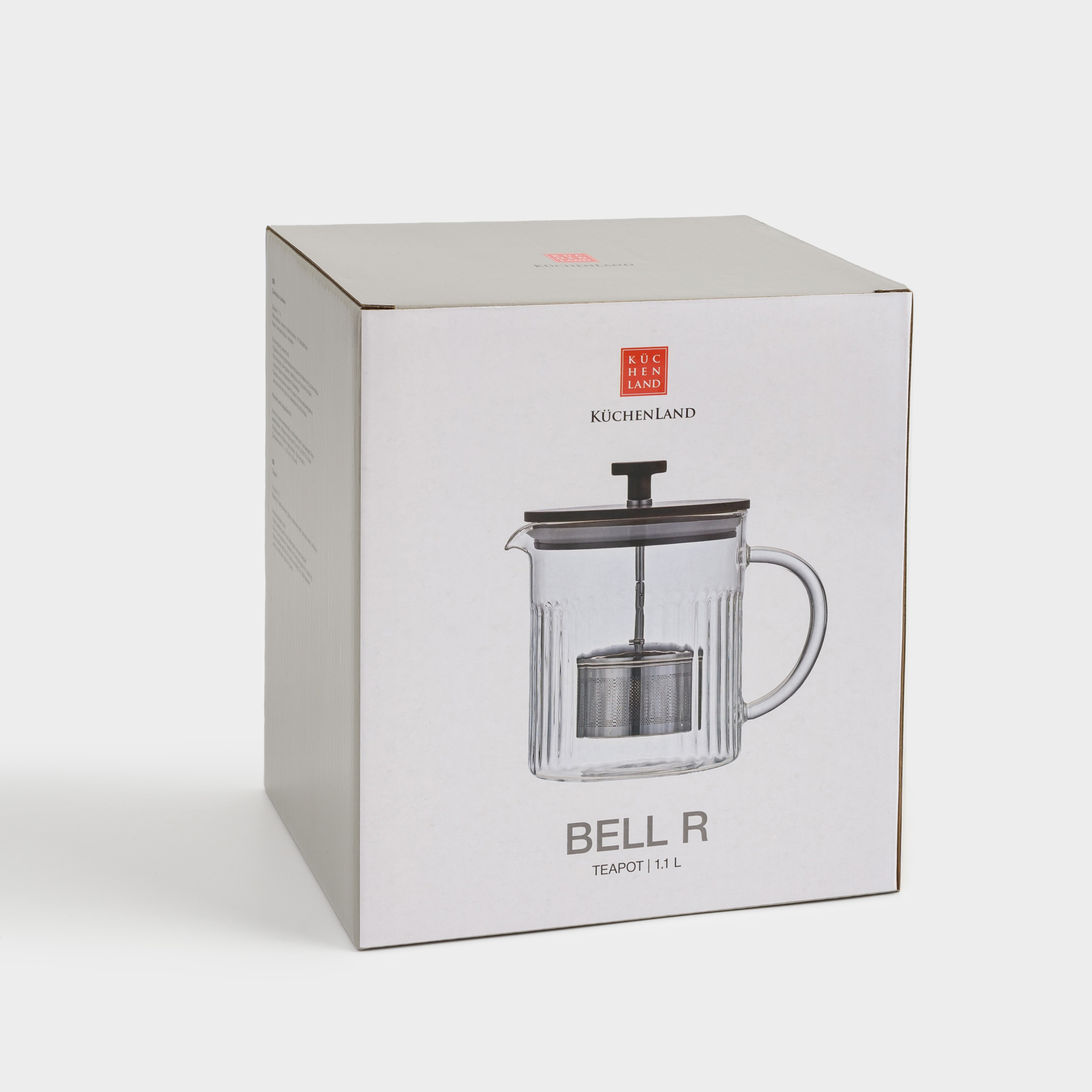 Teapot, 1 l, glass B / steel, Bell R