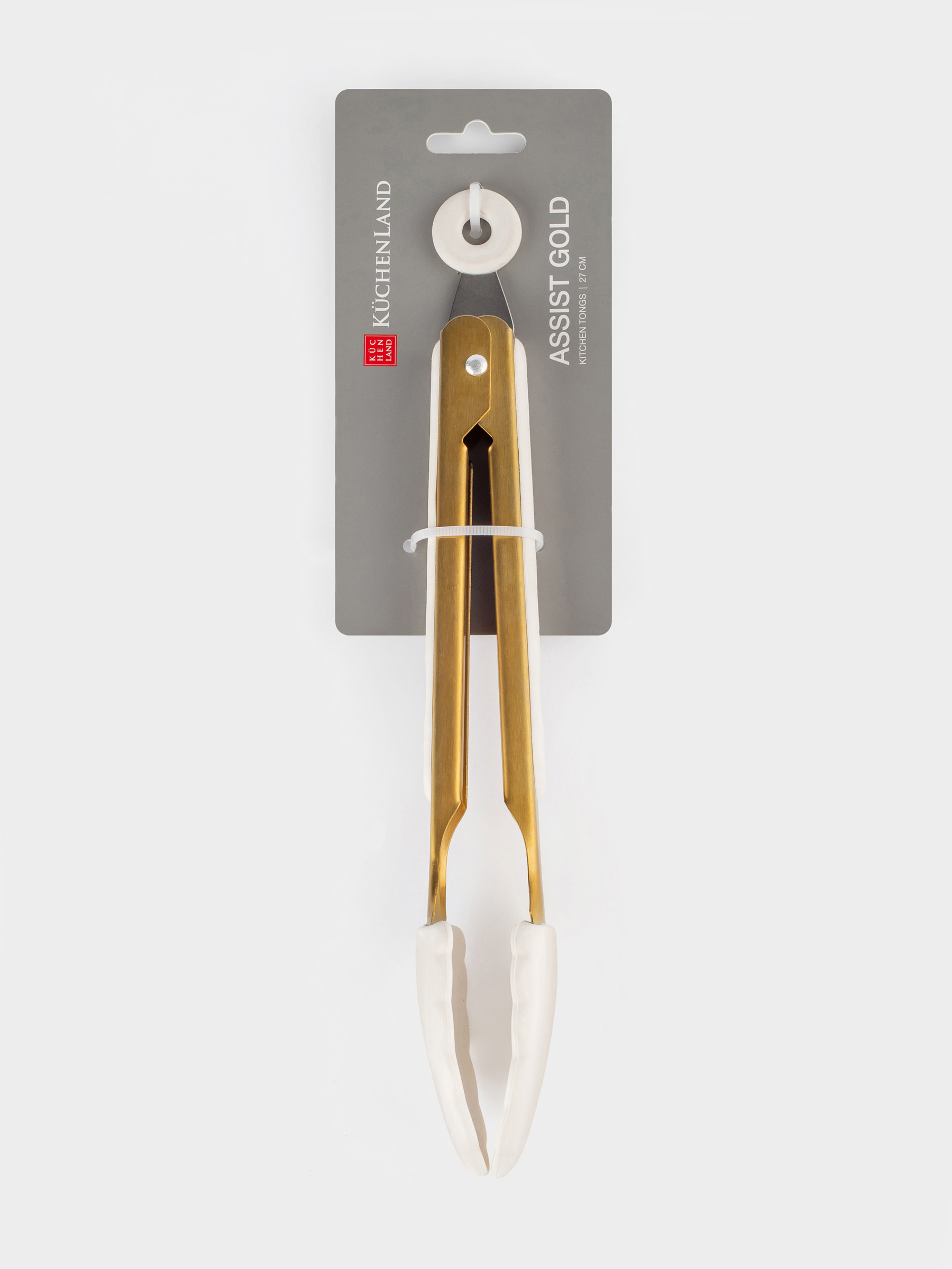 Kitchen tongs, 27 cm, steel / silicone, golden milky, Bello gold, image-7