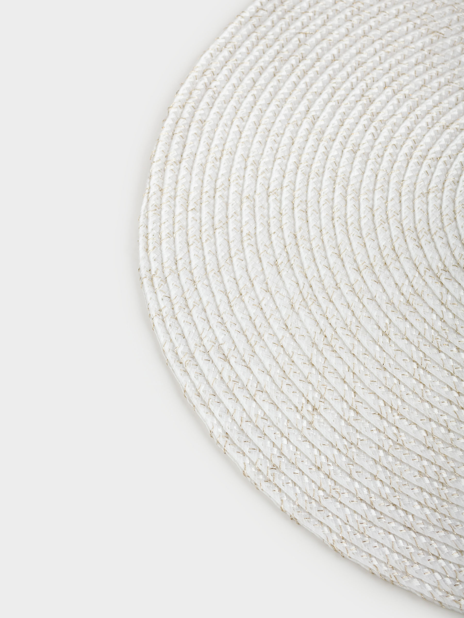 Placemat, 38 cm, polyester, round, milky, Ring mix, image-3