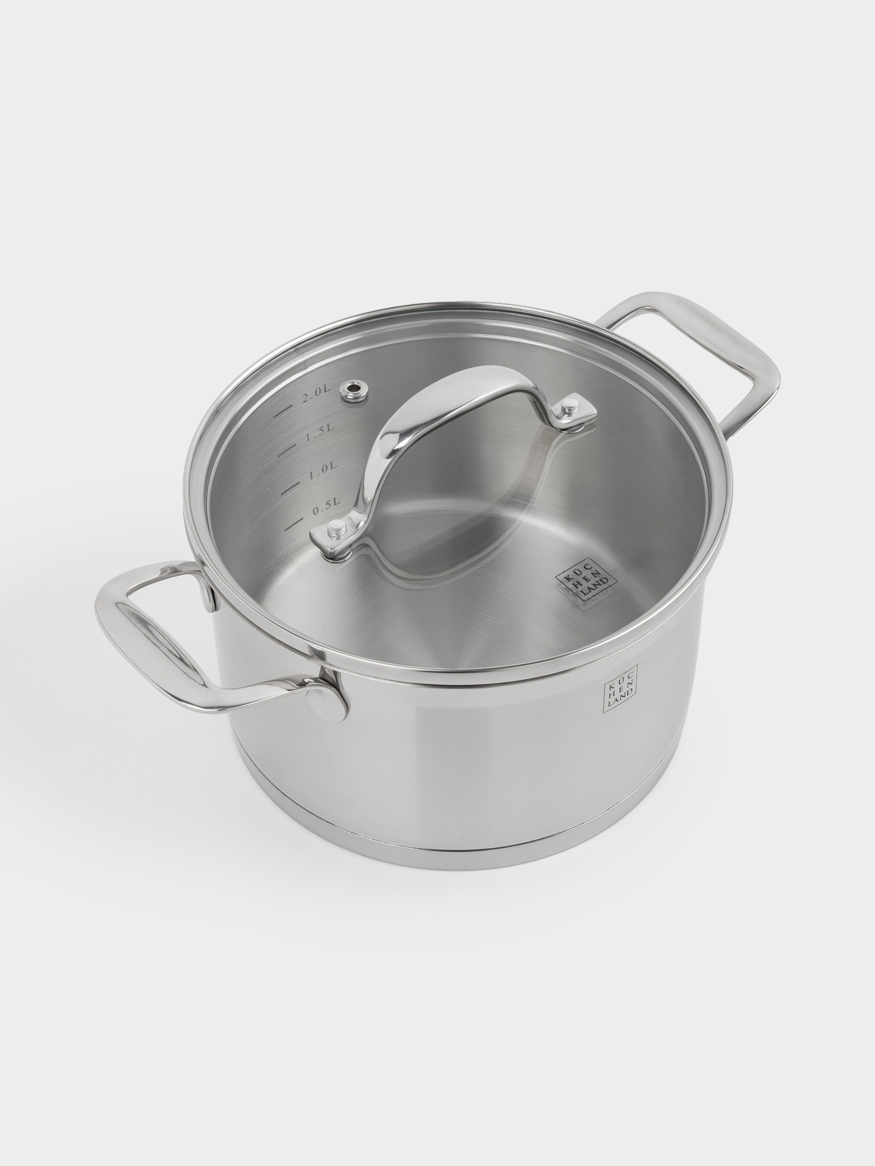 Pot with Lid, 18 cm, 2,5 l, Silver Stone, image-1
